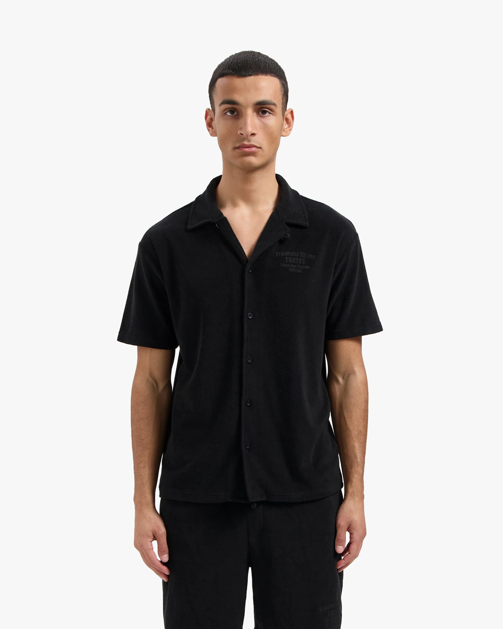 CROYEZ FRATERNITÉ TOWELLING SHIRT | BLACK - Image 3