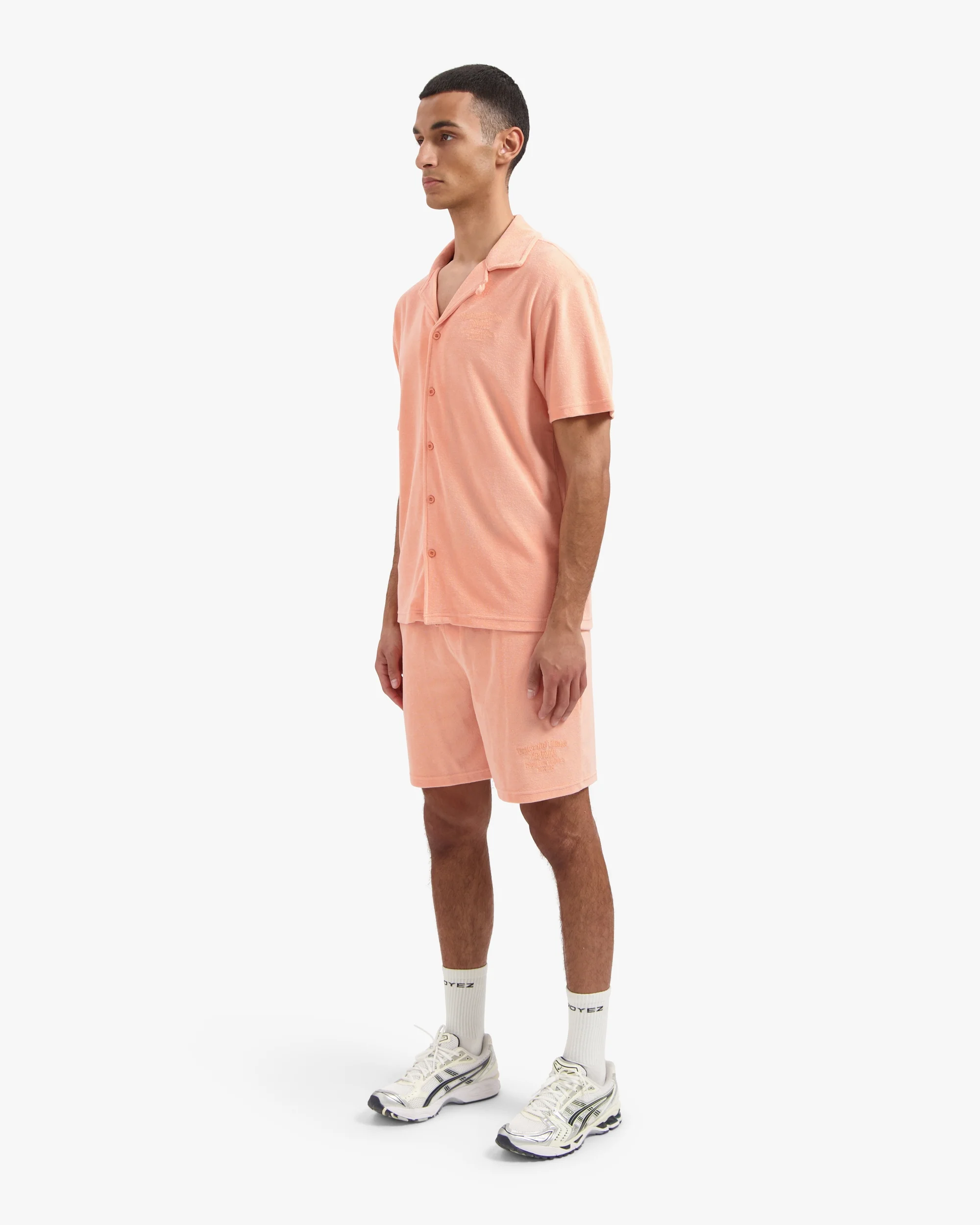 CROYEZ FRATERNITÉ TOWELLING SHORTS | PEACH - Image 7