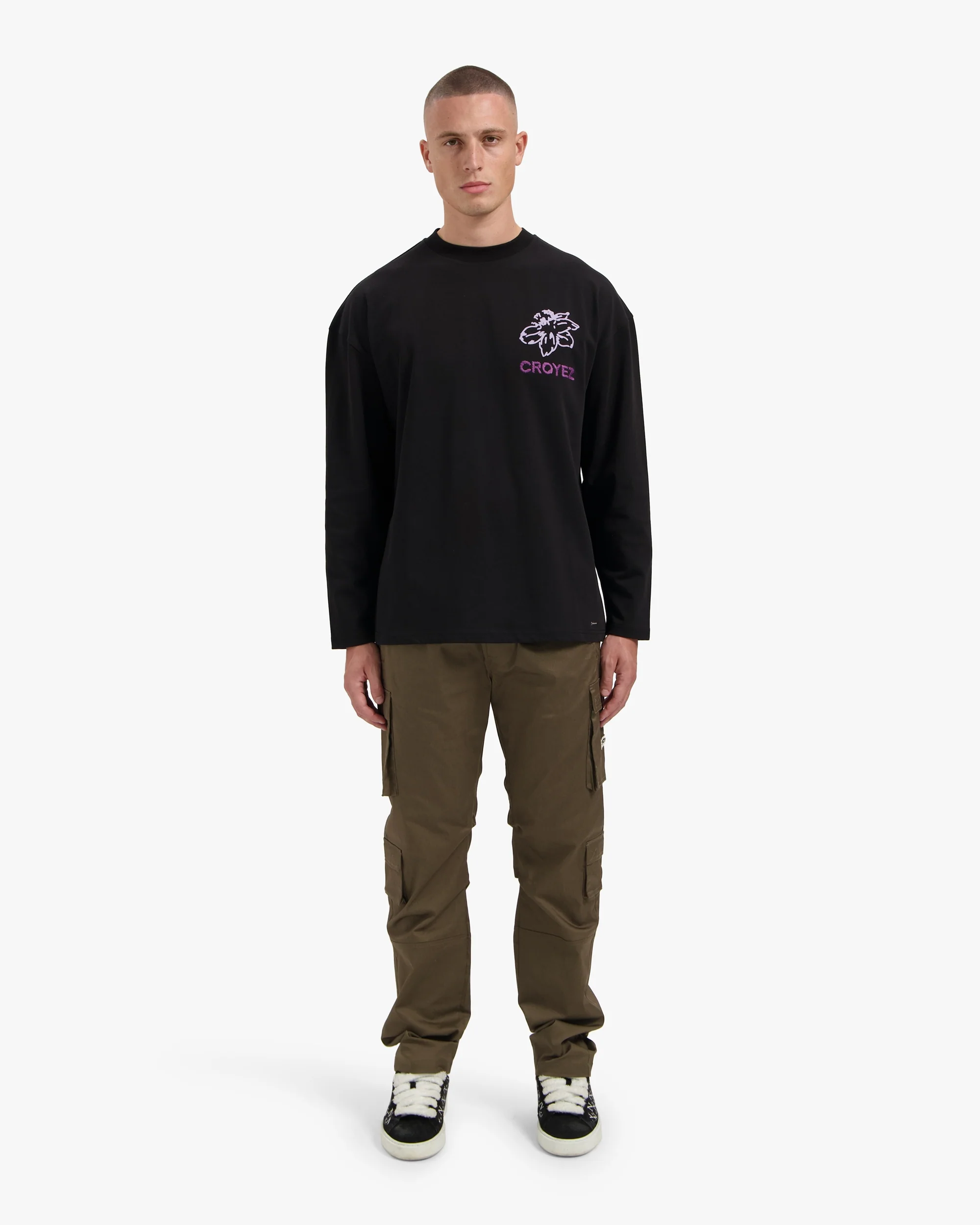 CROYEZ GARDENER LONGSLEEVE T-SHIRT | BLACK/PURPLE - Image 5