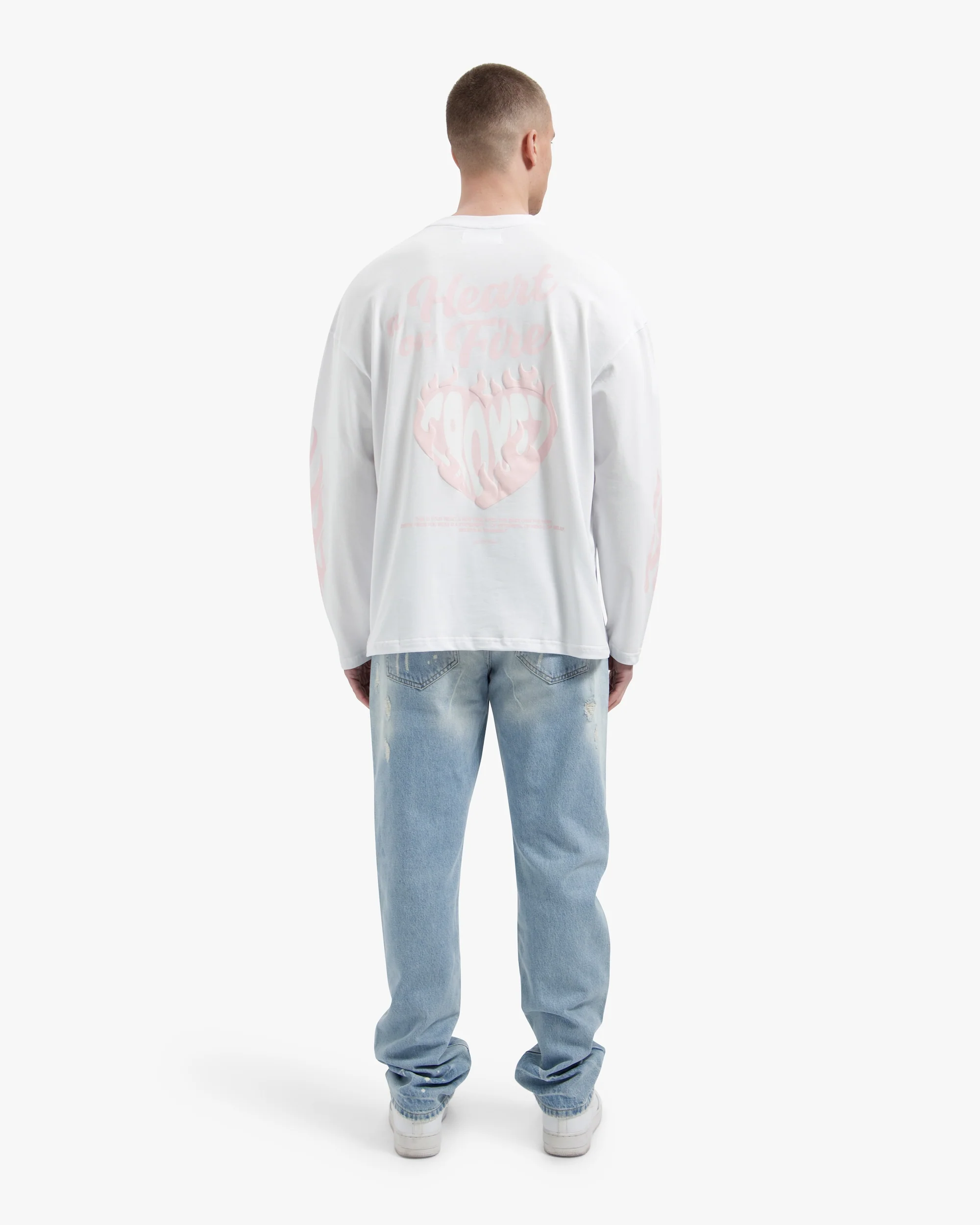 Croyez Heart On Fire Longsleeve | White/Pink - Image 6