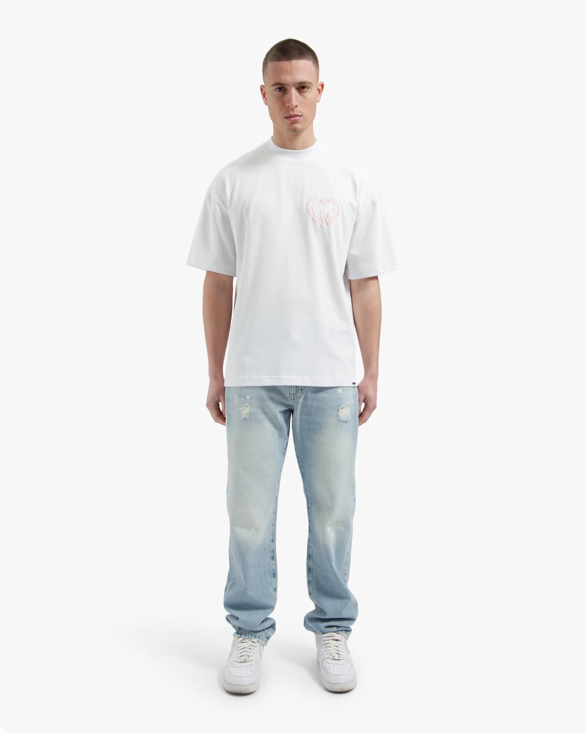 Croyez Heart On Fire T-Shirt | White/Pink - Image 5