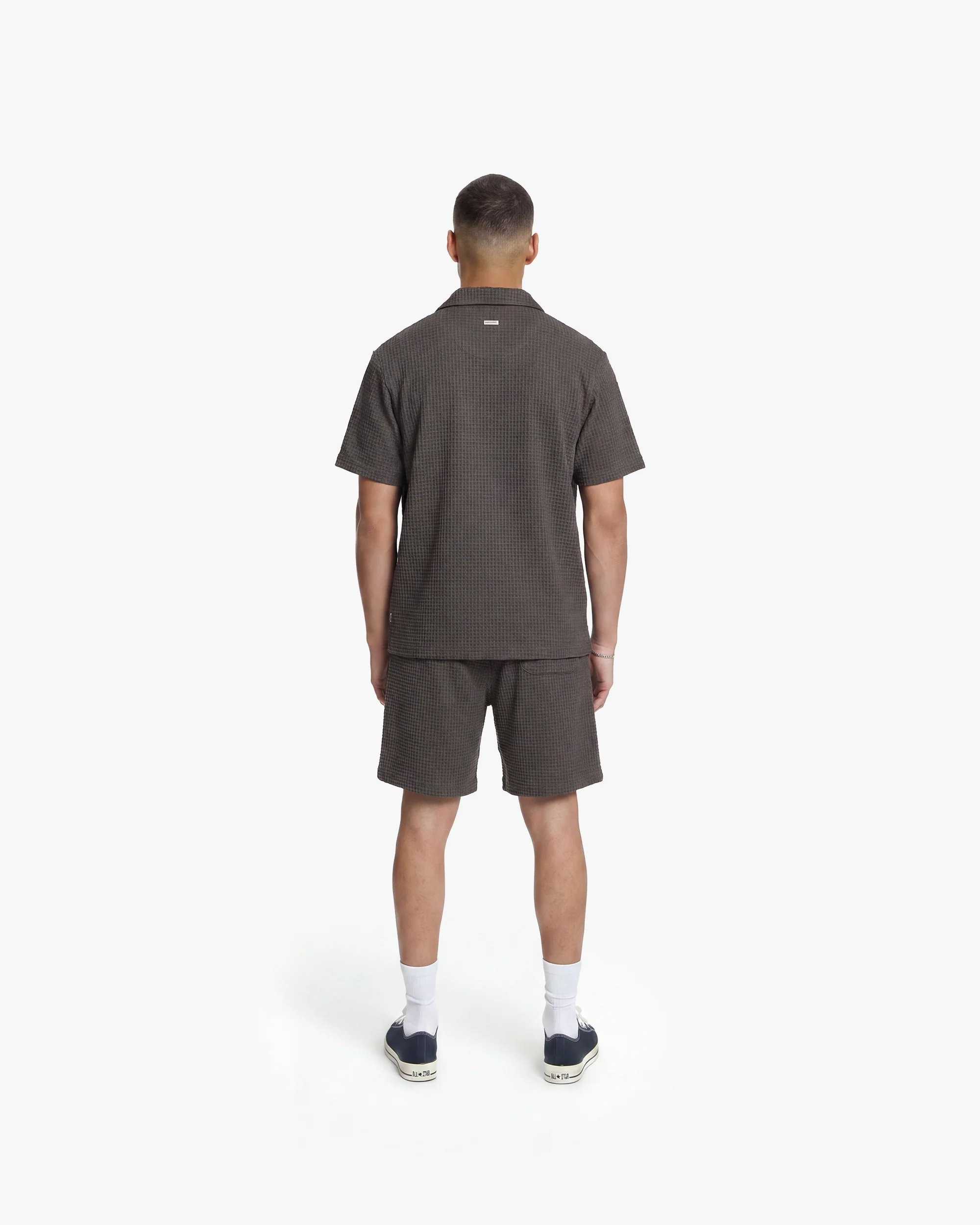 Croyez Initial Waffle Shorts | Washed Brown - Image 6