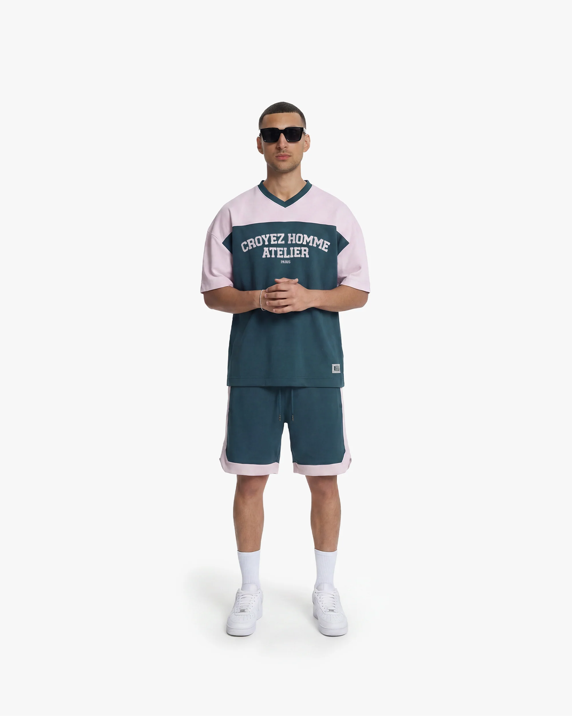 Croyez Jersey Sport T-Shirt | Dark Teal/Pink - Image 5