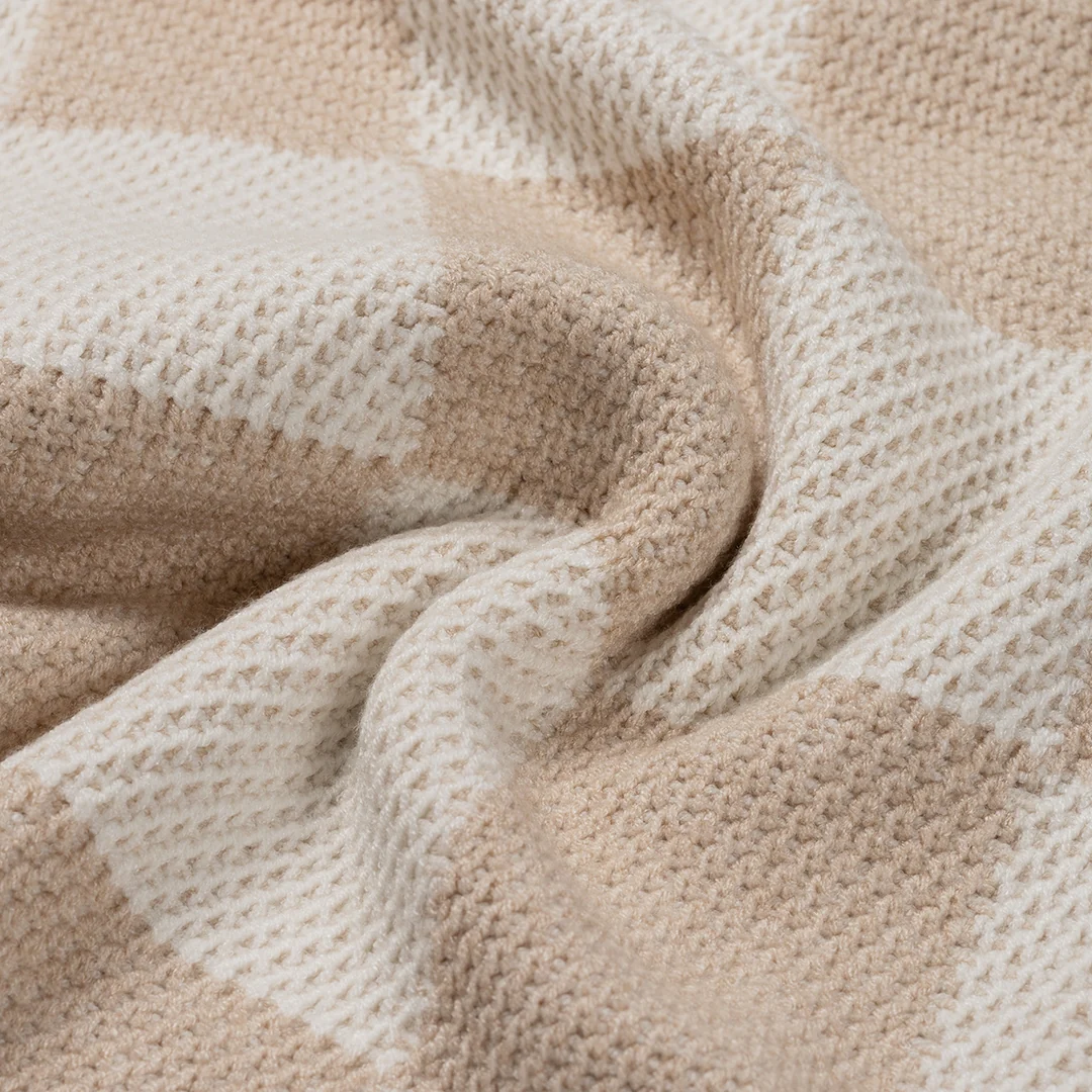 CROYEZ KNITTED CHECKERBOARD SHORTS | OFF-WHITE/BEIGE - Image 8