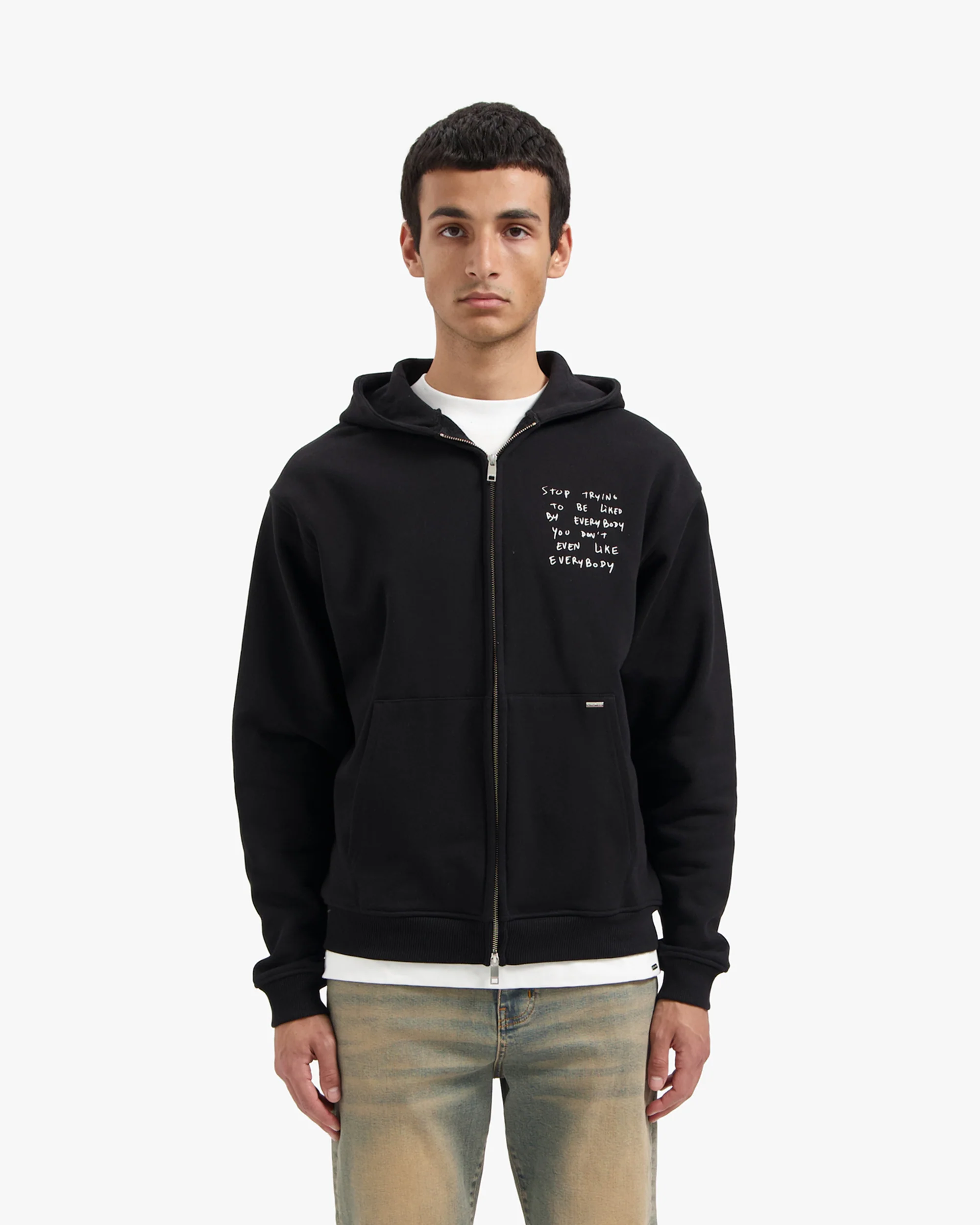 CROYEZ LIKED BY EVERYBODY ZIP HOODIE | BLACK - Image 3