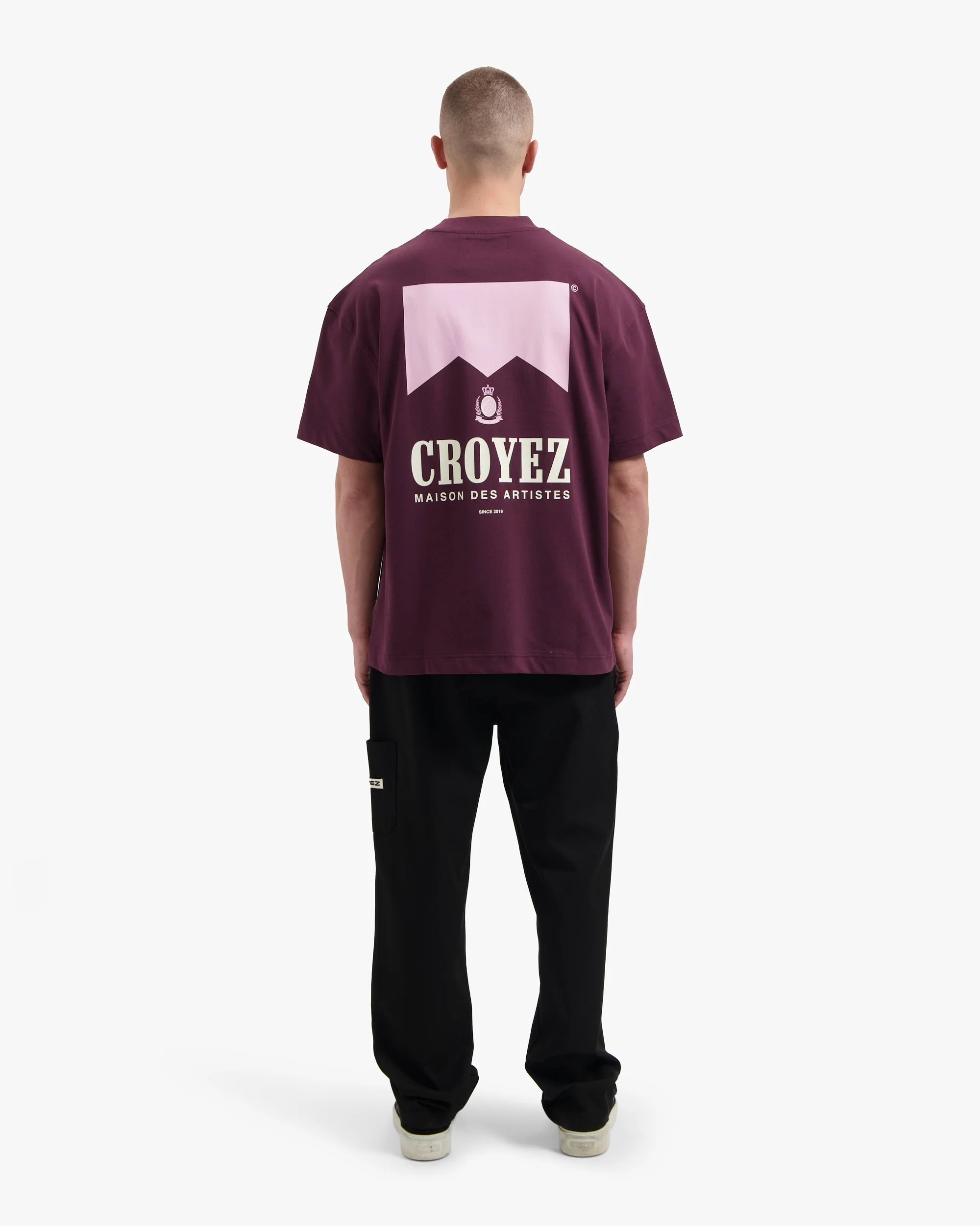 Croyez Maison Fumes T-Shirt | Burgundy - Image 6