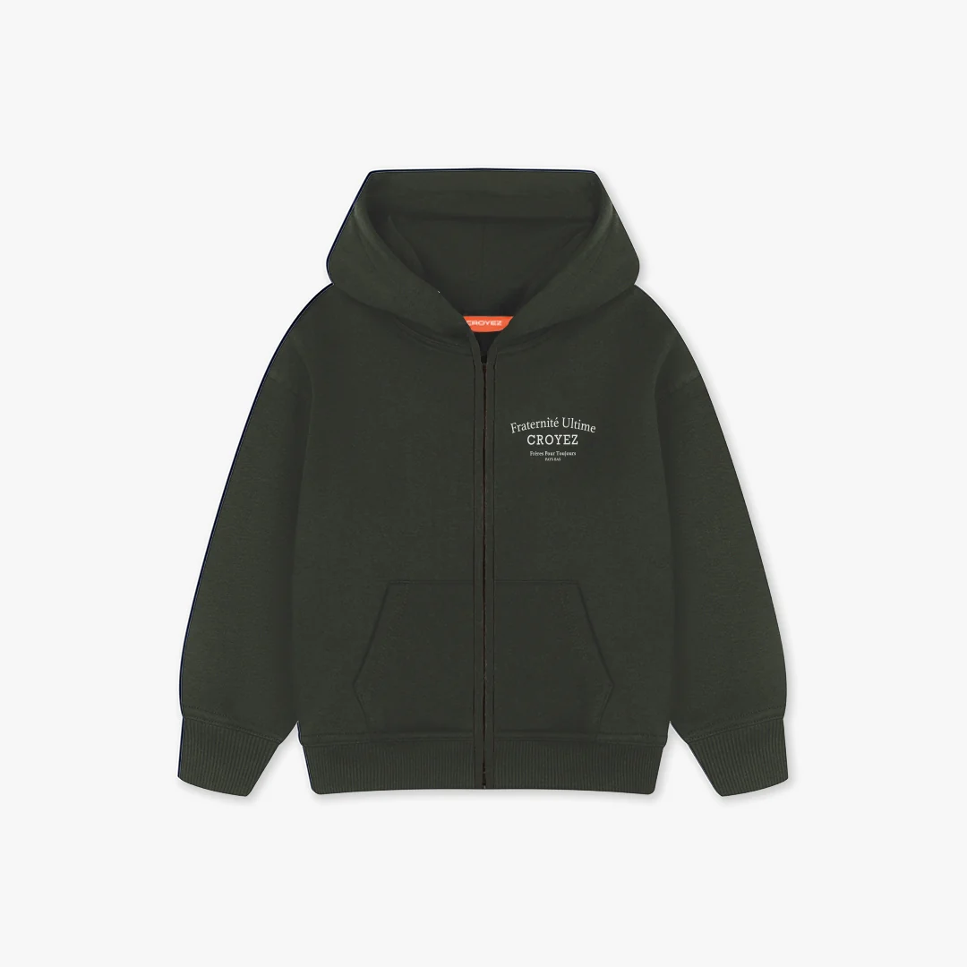 CROYEZ MINI FRATERNITÉ ZIP-HOODIE | DARK GREEN