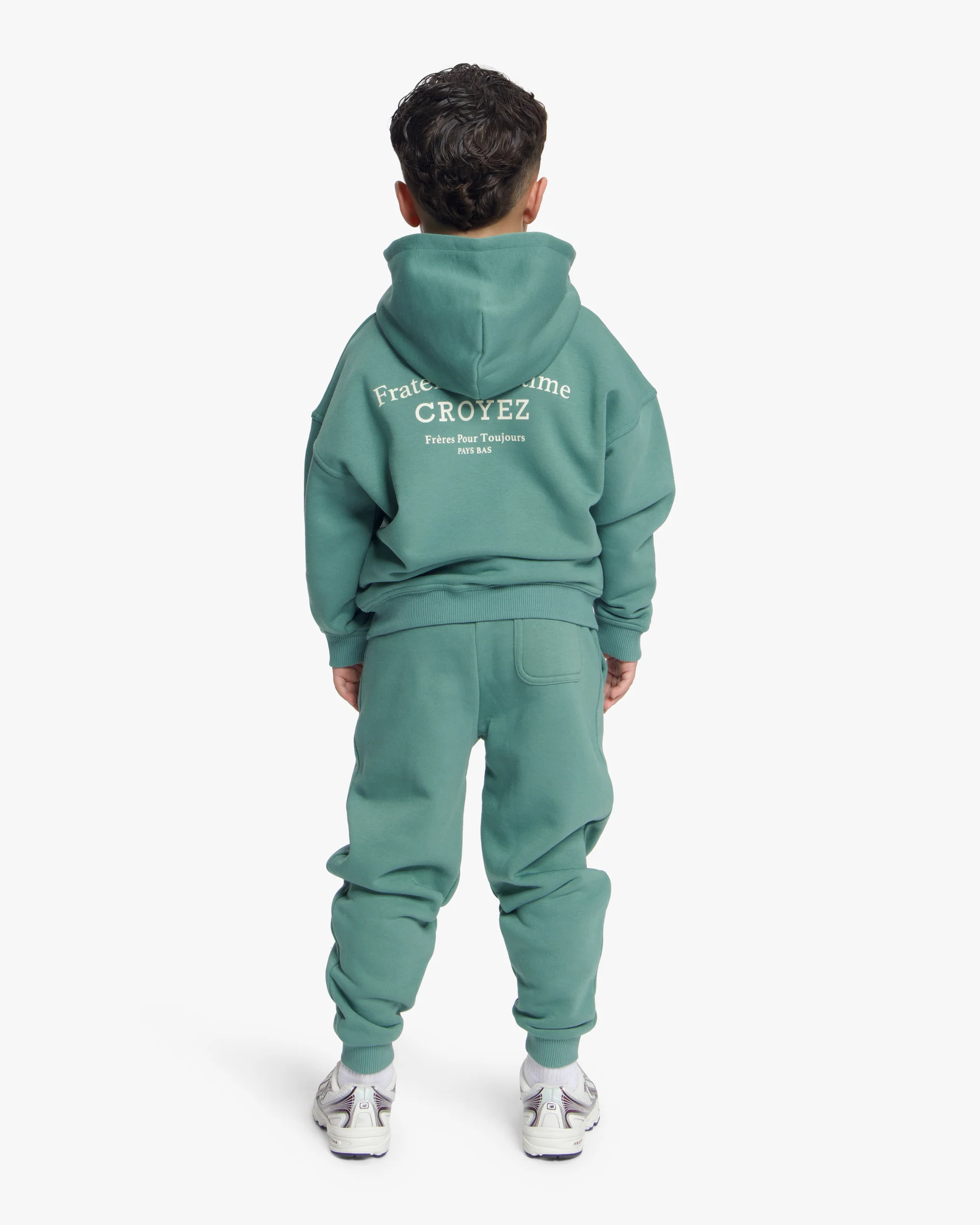 Croyez Mini Fraternité Zip Hoodie | Green/Off-White - Image 4