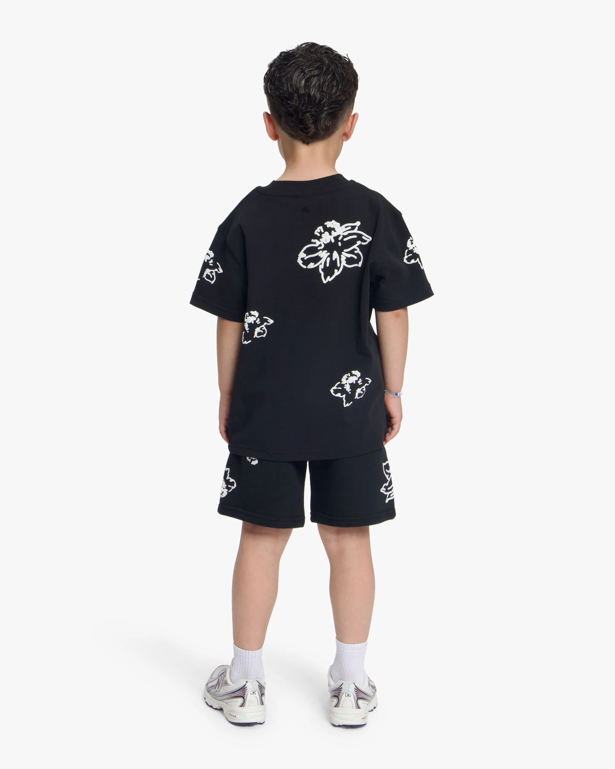 Croyez Mini Initial Flower T-Shirt | Black/White - Image 4
