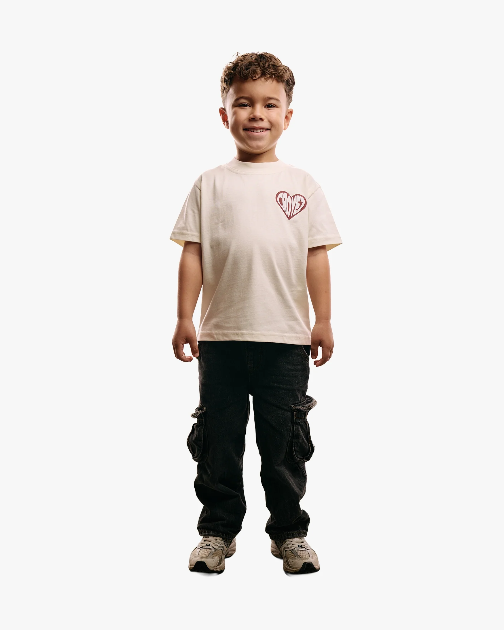 Croyez Mini Puffed Heart T-Shirt | Off-White - Image 3