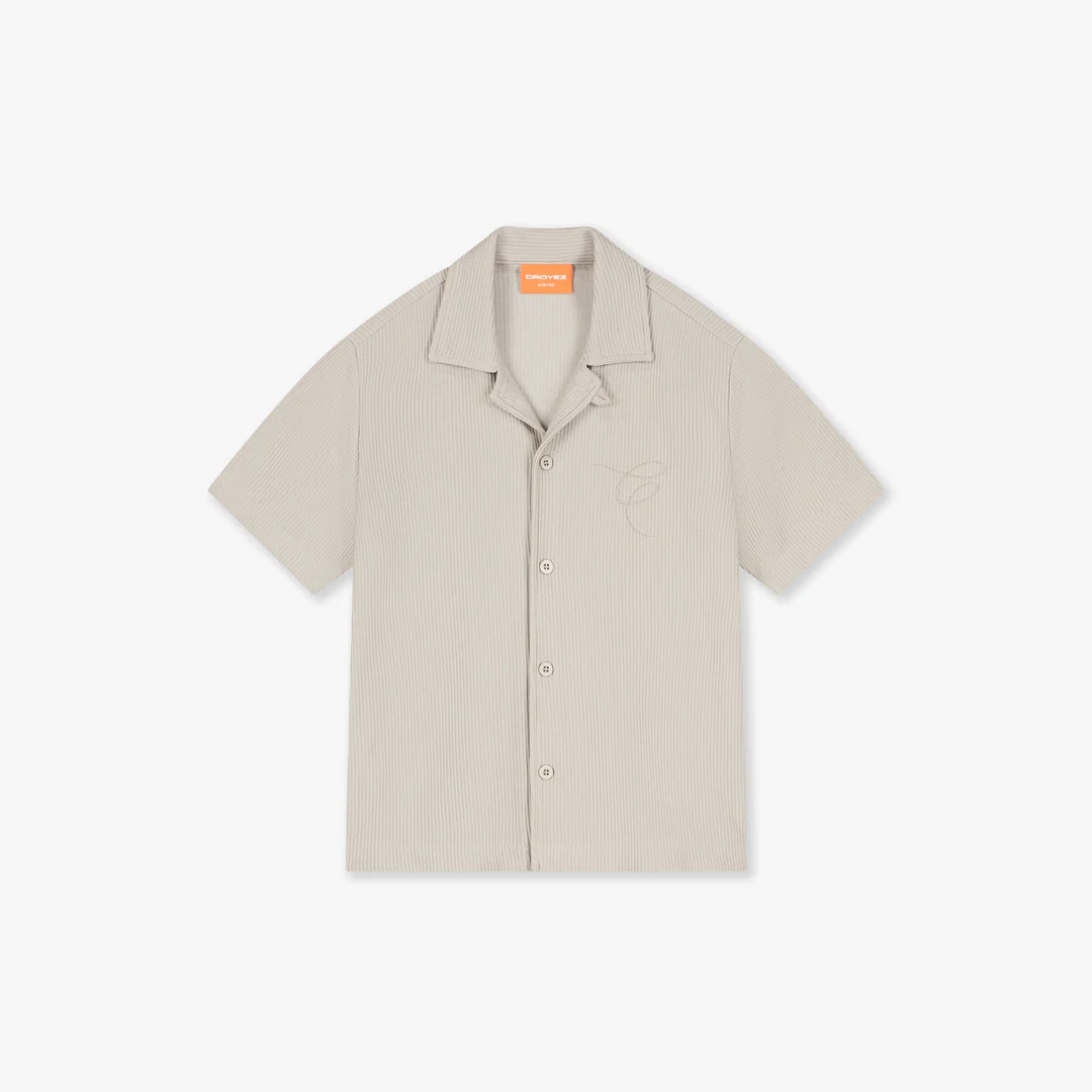 Croyez Mini Ribbed Shirt | Beige