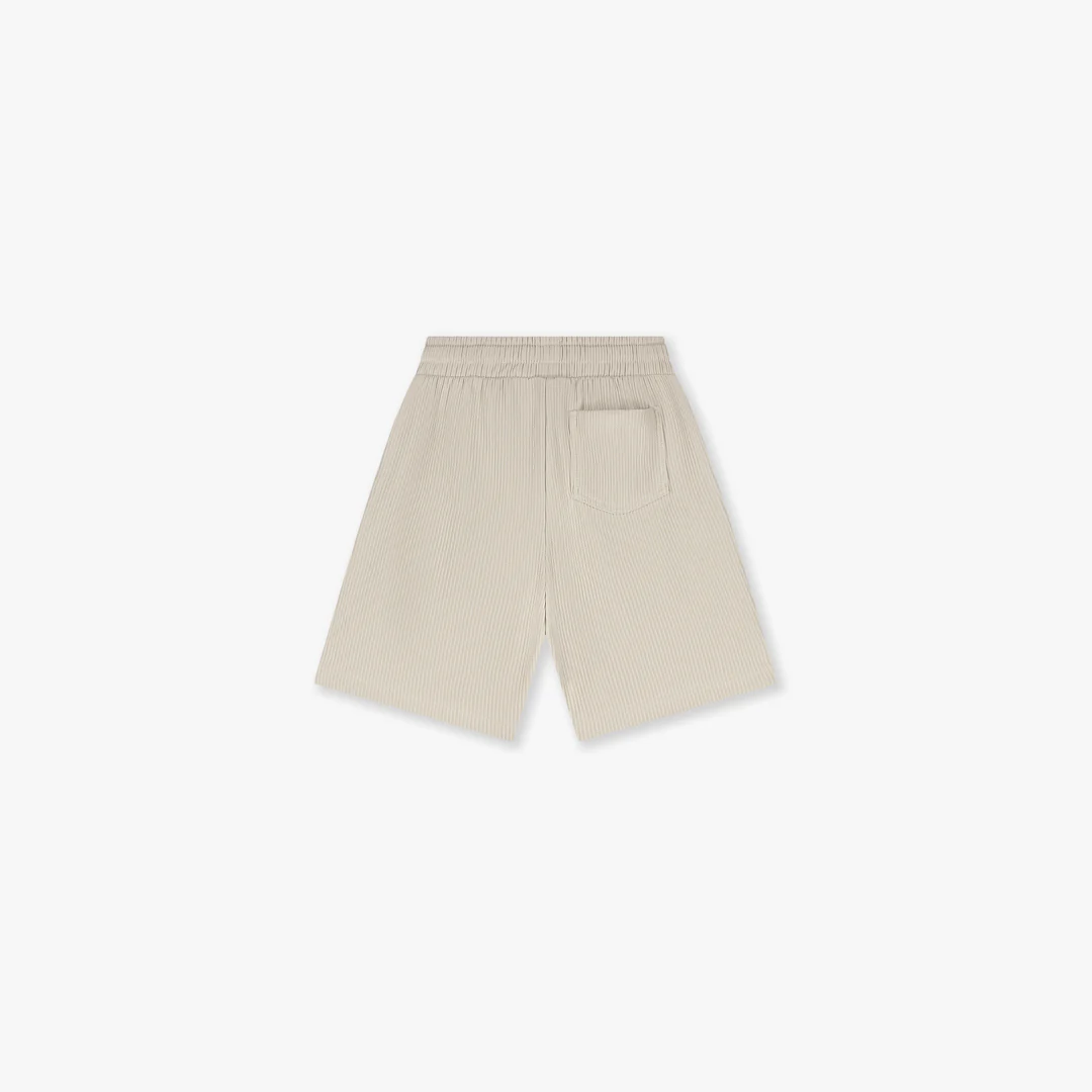 Croyez Mini Ribbed Shorts | Beige - Image 2