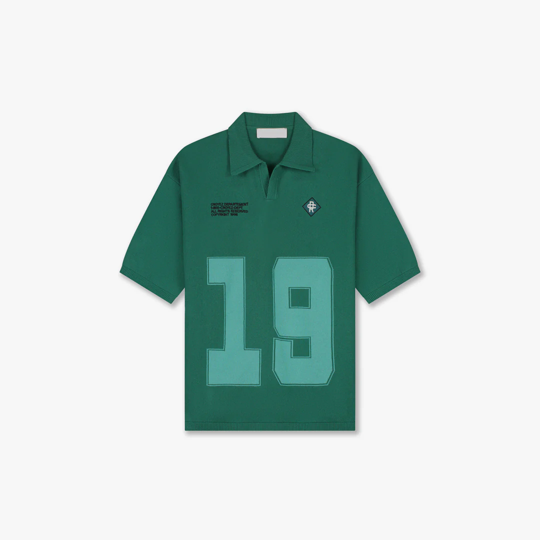 Croyez Nombre Knit Polo | Forest Green