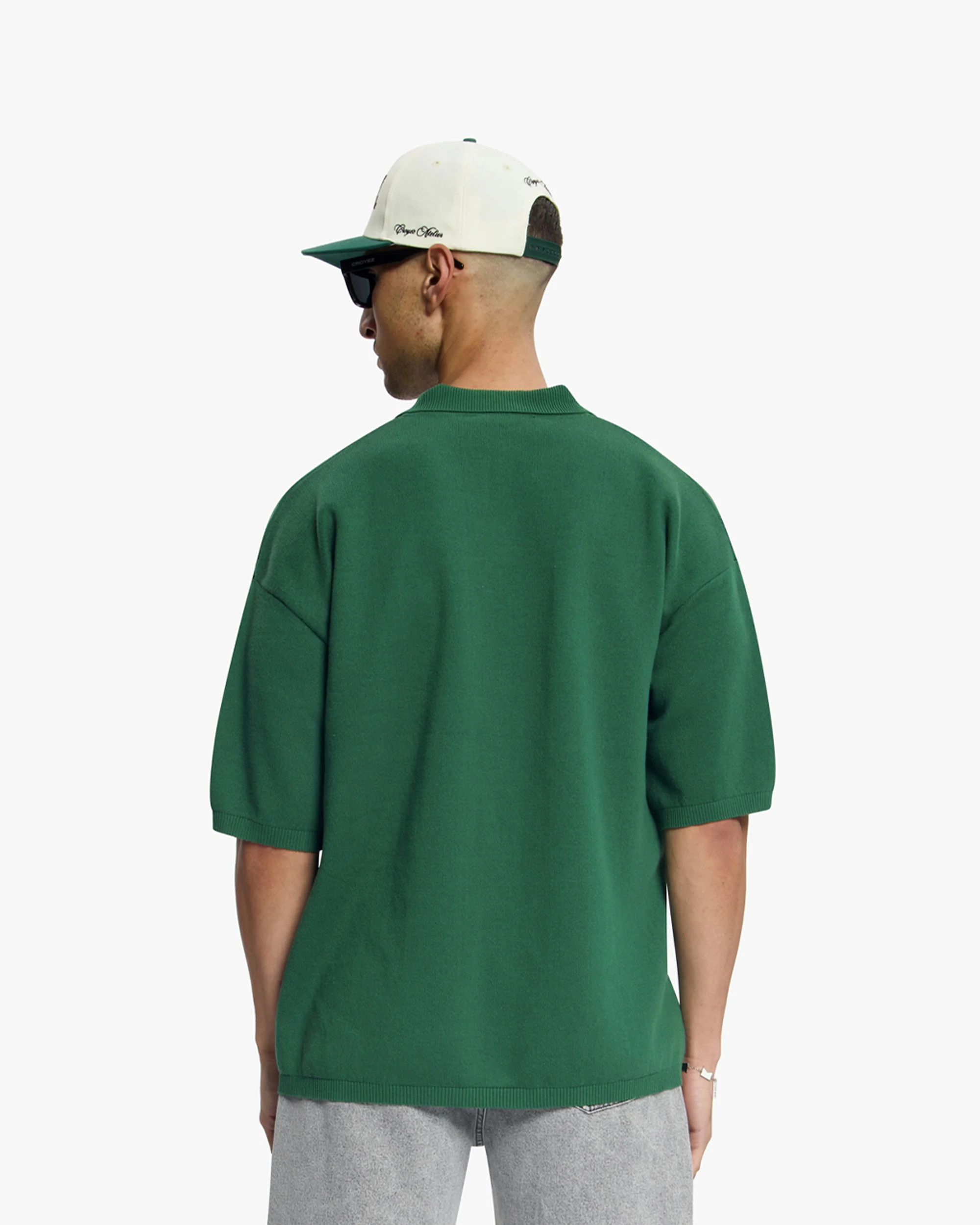 Croyez Nombre Knit Polo | Forest Green - Image 4