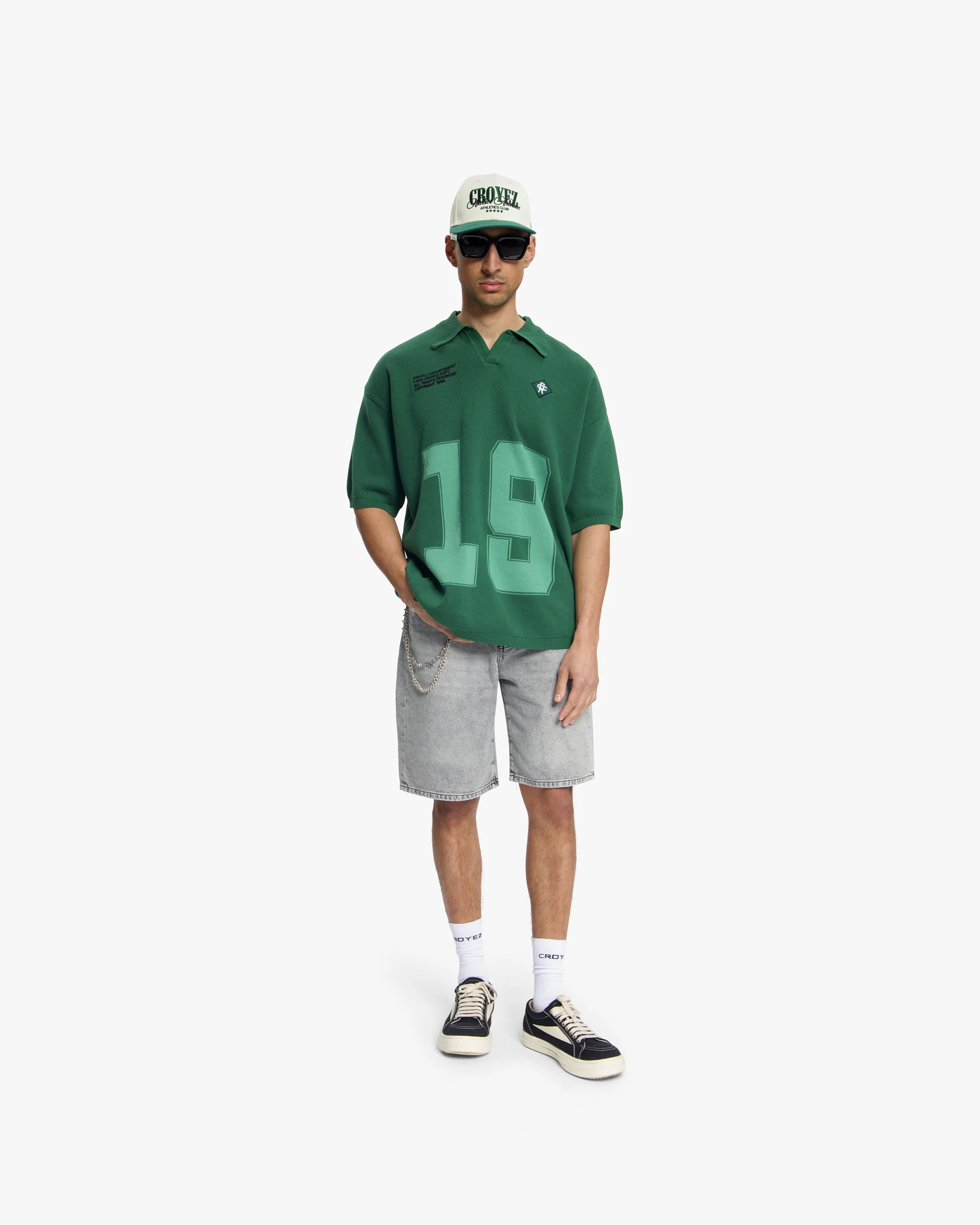 Croyez Nombre Knit Polo | Forest Green - Image 5