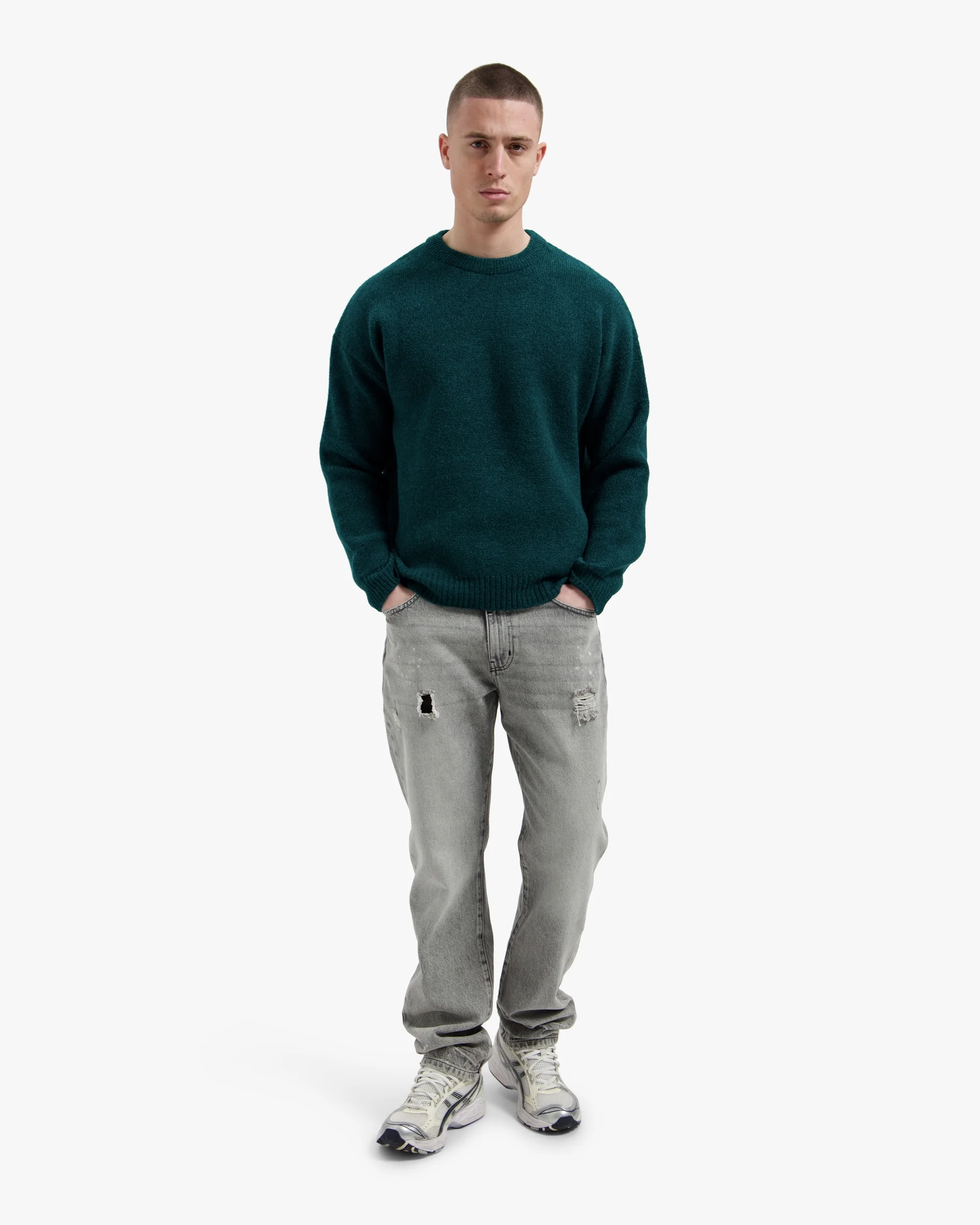 Croyez Original Fraternite Knit Sweater | Dark Teal - Image 5