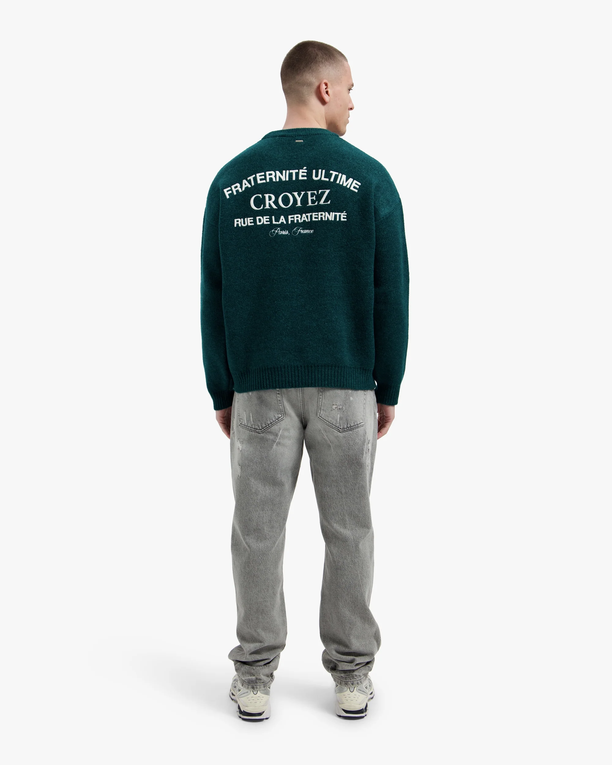 Croyez Original Fraternite Knit Sweater | Dark Teal - Image 6