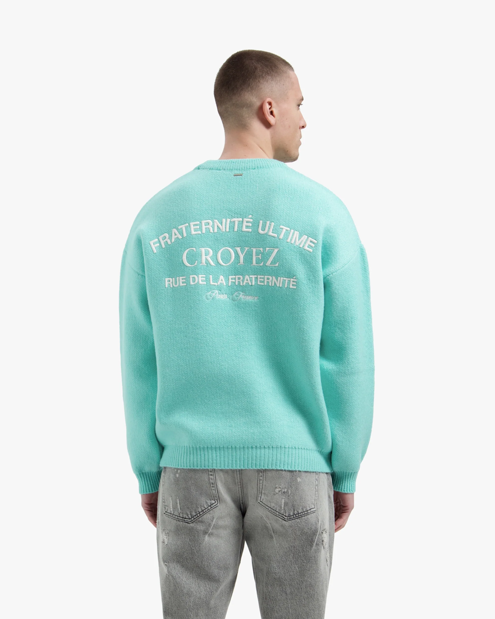 Croyez Original Fraternite Knit Sweater | Tiffany Blue - Image 4