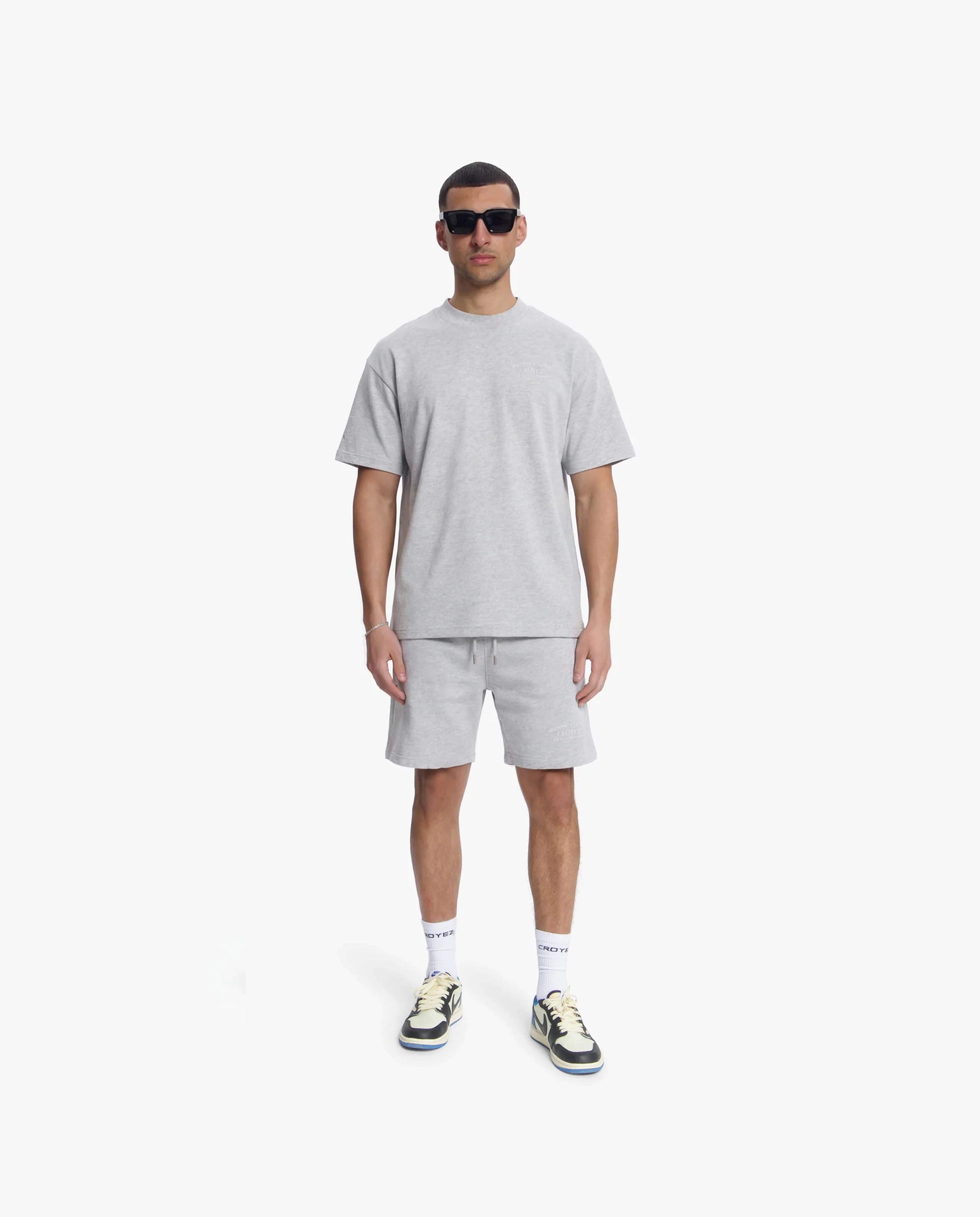 Croyez Original Fraternite Shorts | Grey Melange - Image 5
