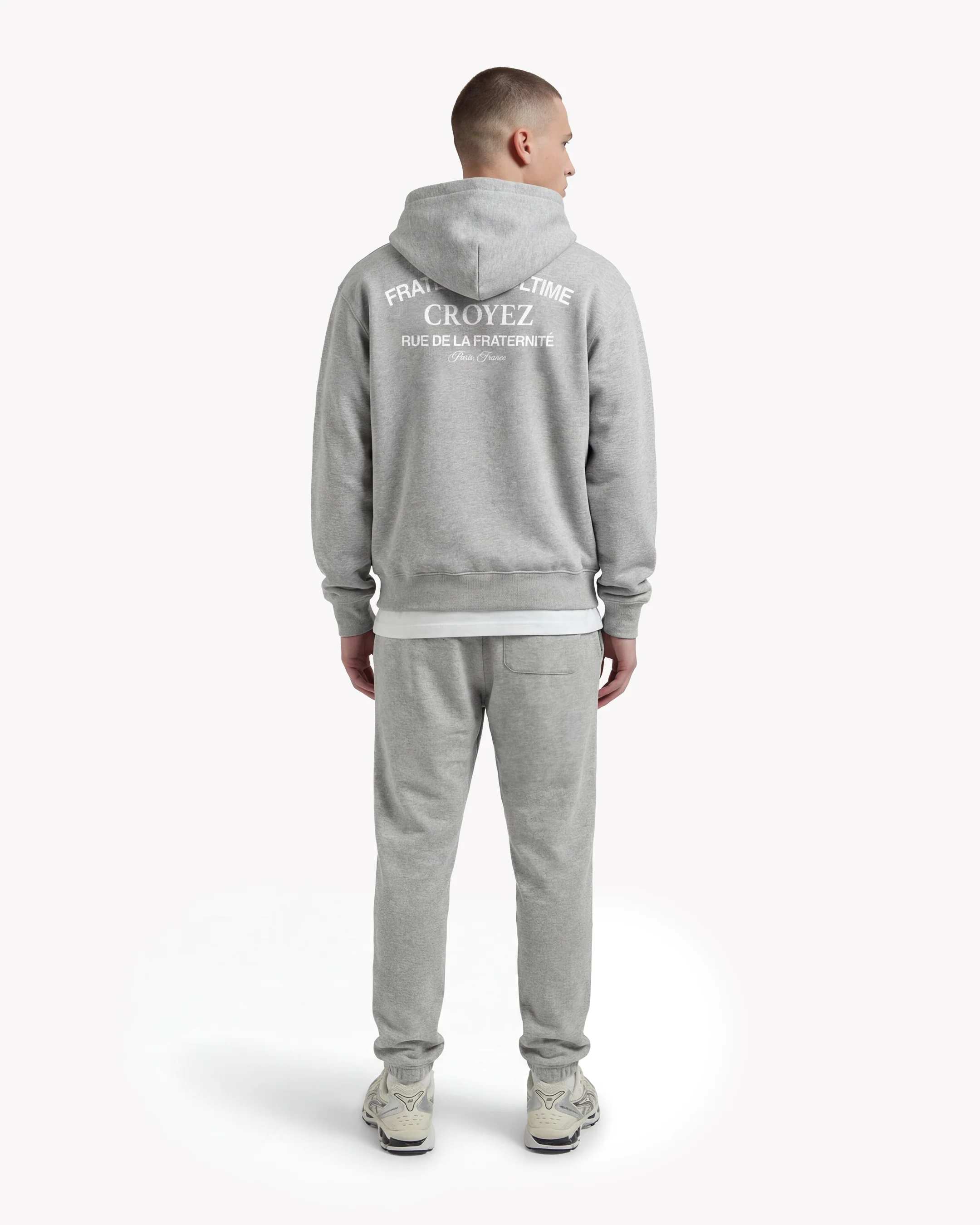 Croyez Original Fraternite Zip Hoodie | Grey Melange - Image 6