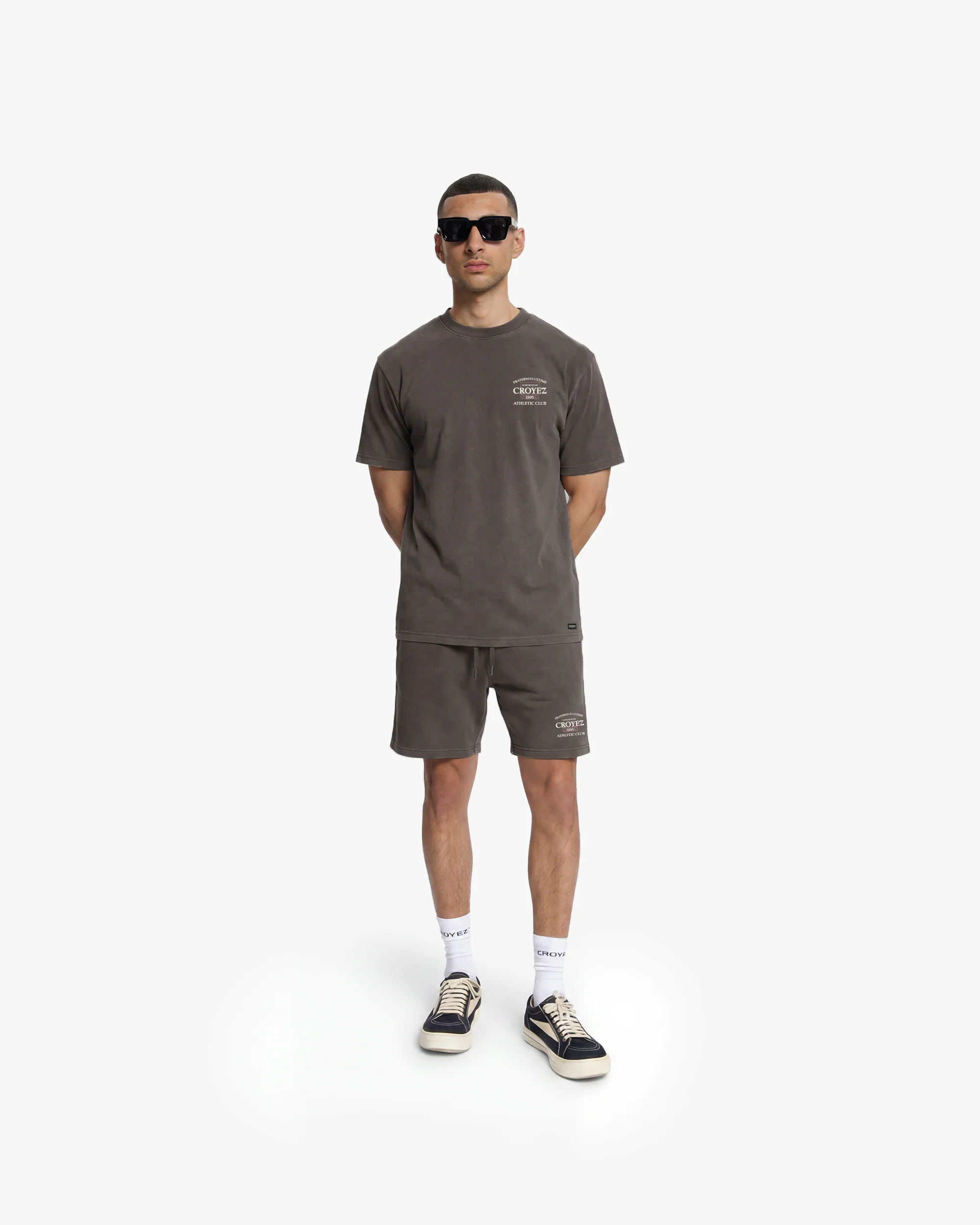 Croyez Overlay Fraternite Shorts | Washed Brown - Image 5