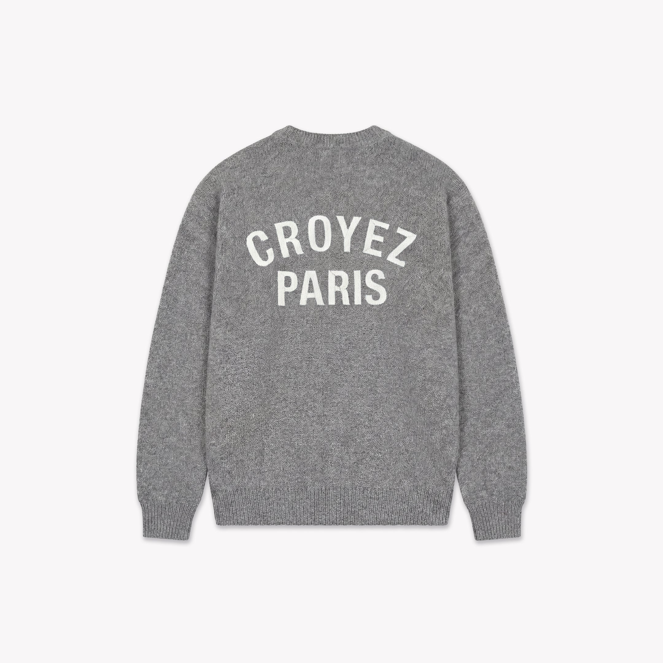 Croyez Paris Knit Sweater | Grey Melange - Image 2