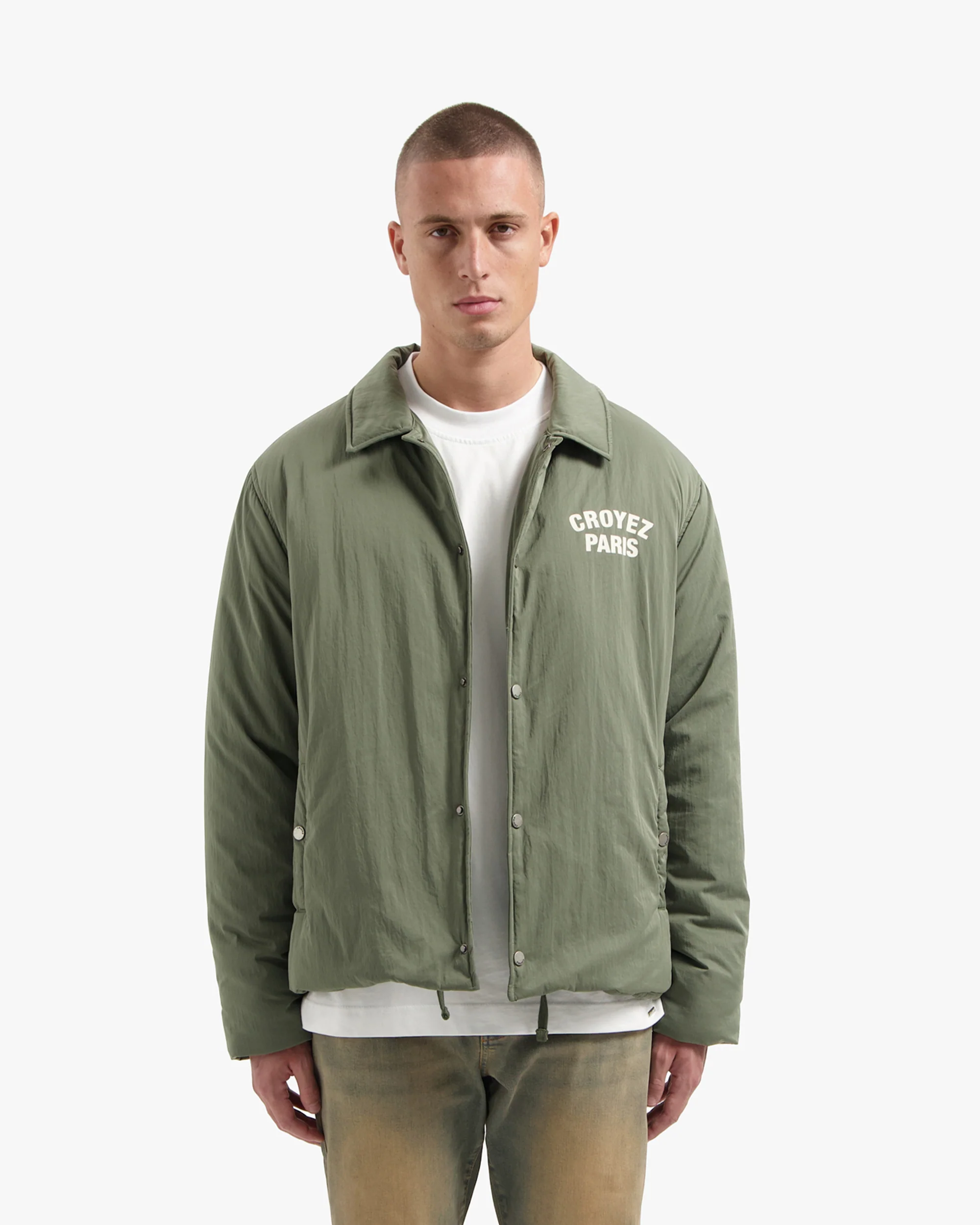 CROYEZ PARIS PADDED COACH JACKET | DUSTY OLIVE - Image 3
