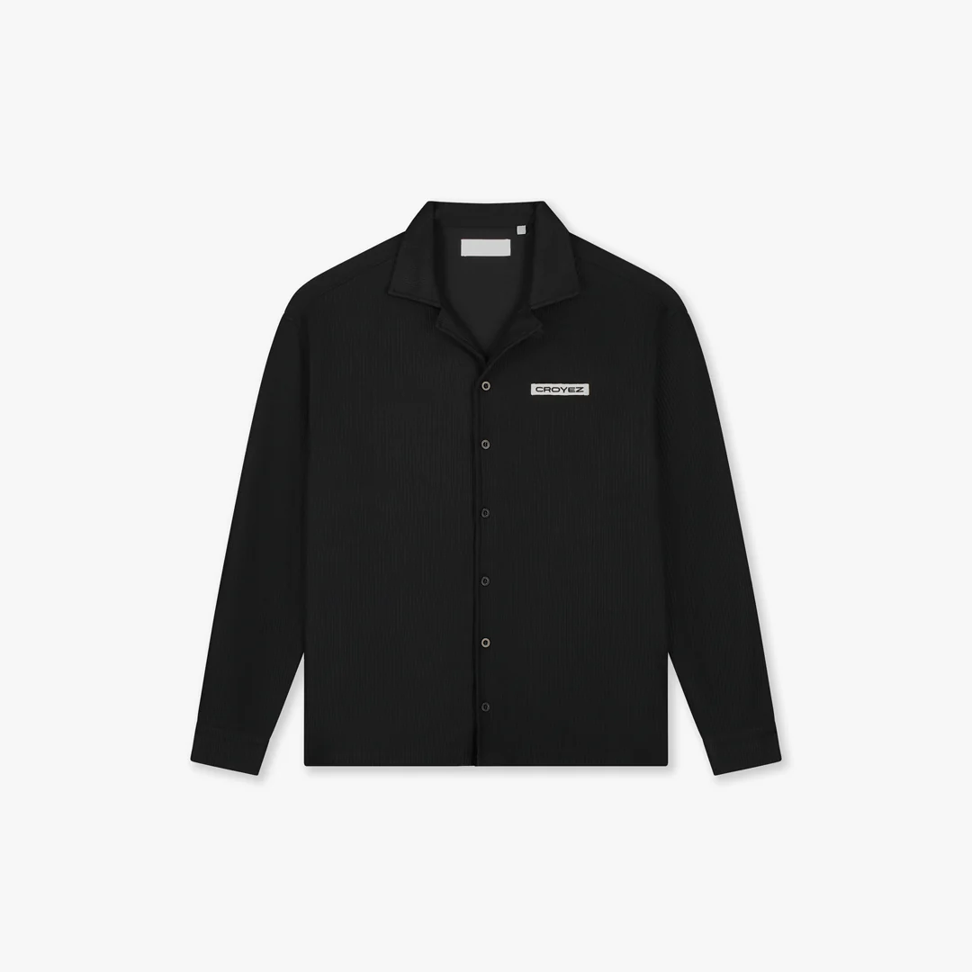 Croyez Plisse Longsleeve Shirt | Black