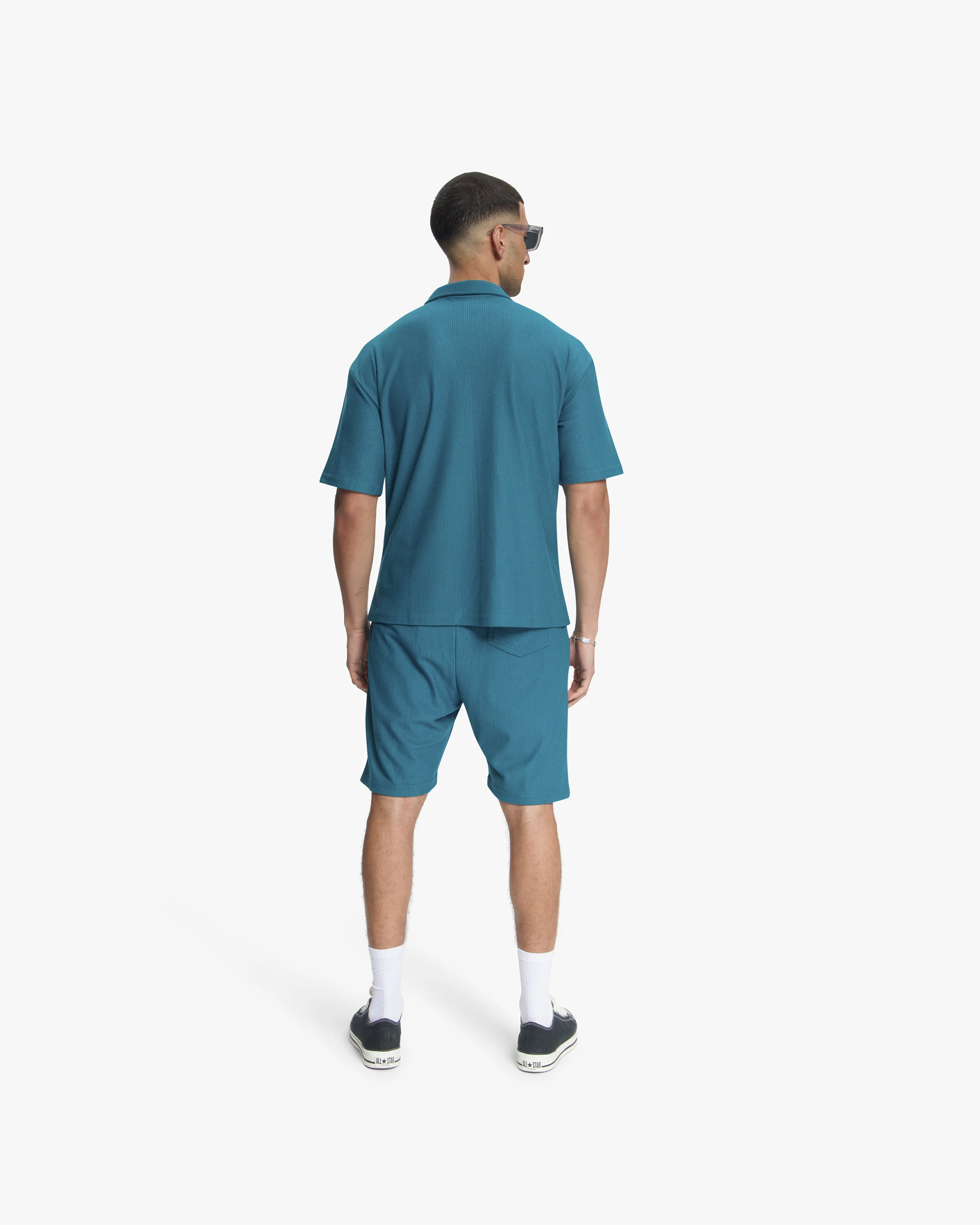 Croyez Plisse Shorts | Dark Teal - Image 6