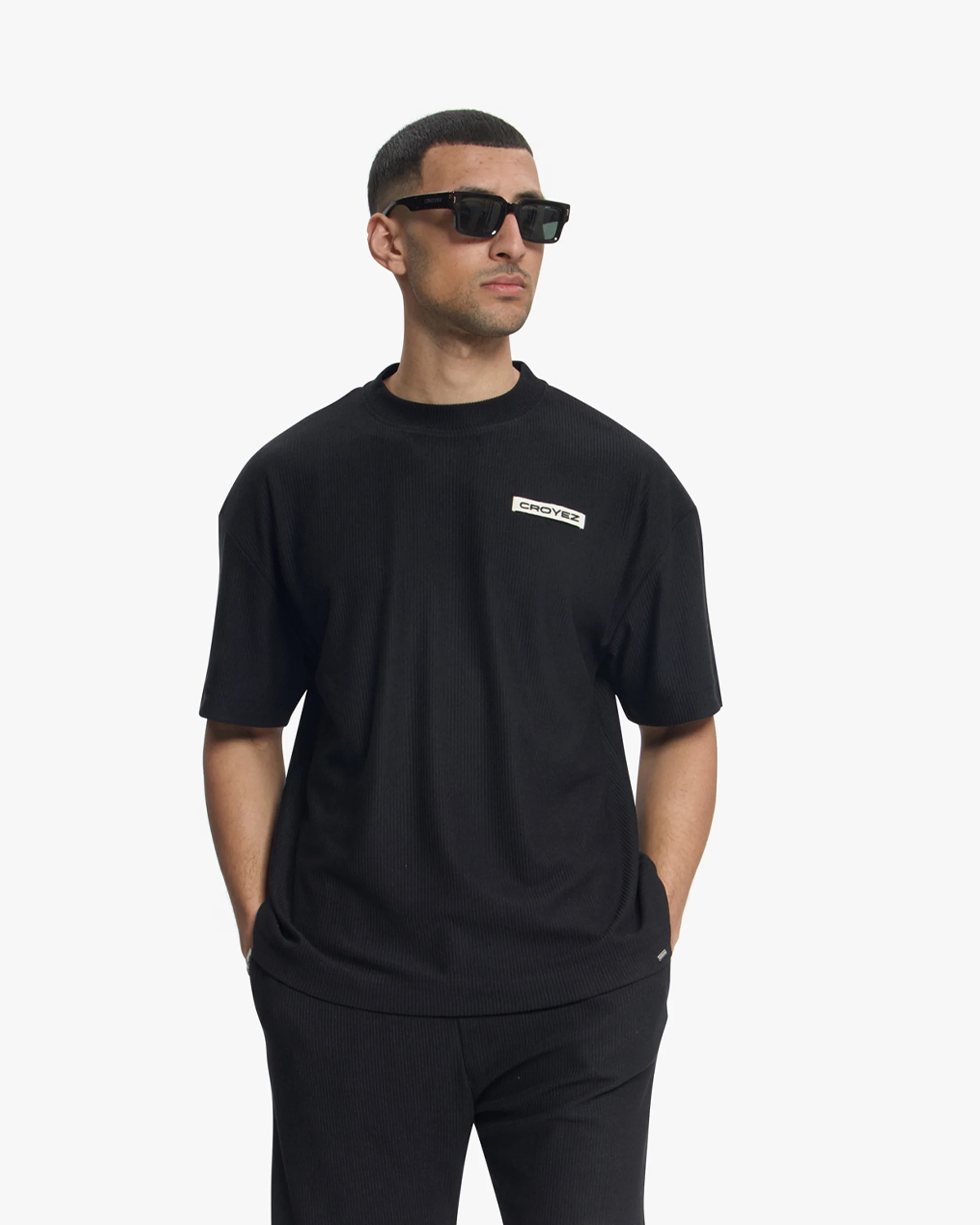 Croyez Plisse T-Shirt | Black - Image 3