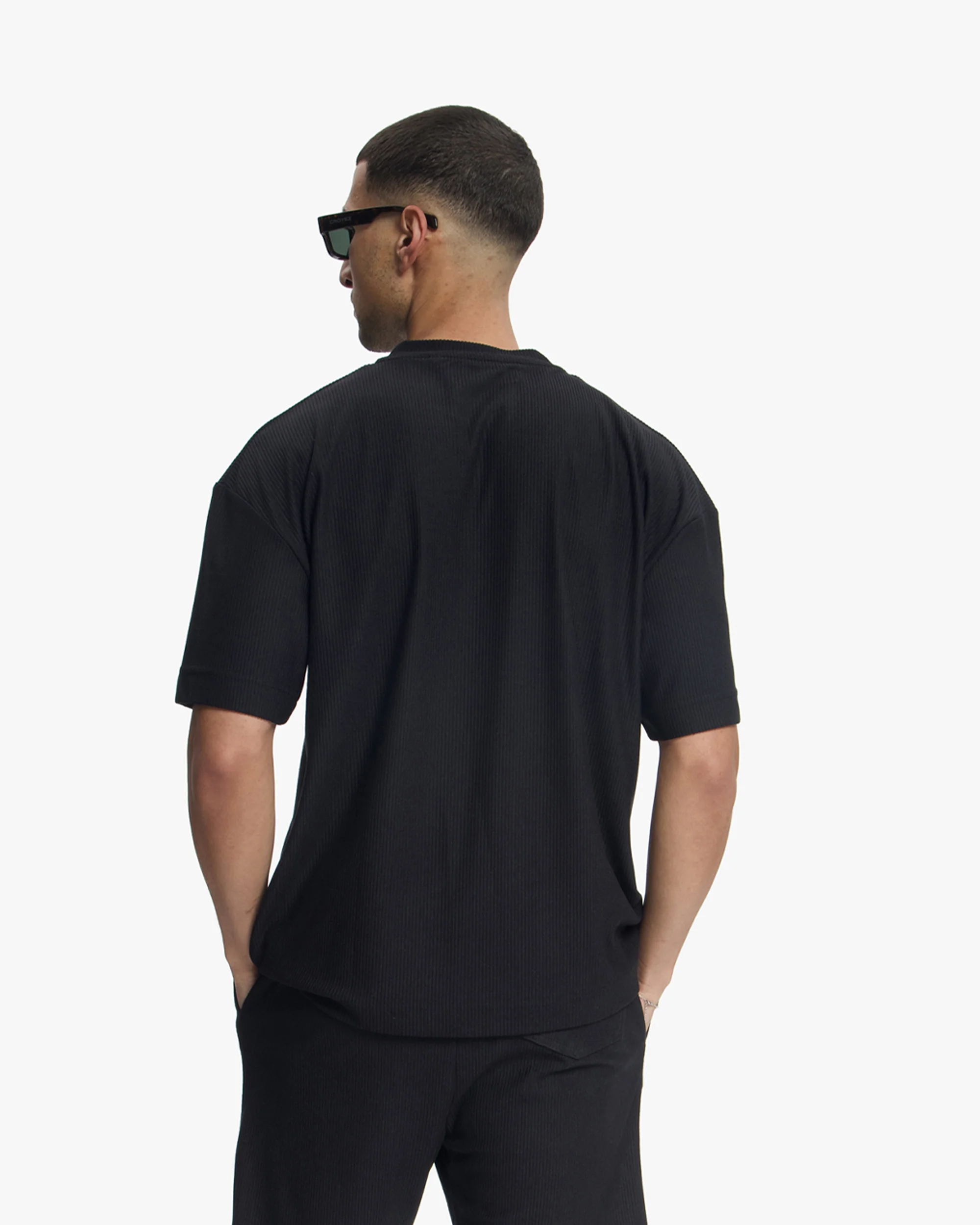 Croyez Plisse T-Shirt | Black - Image 4