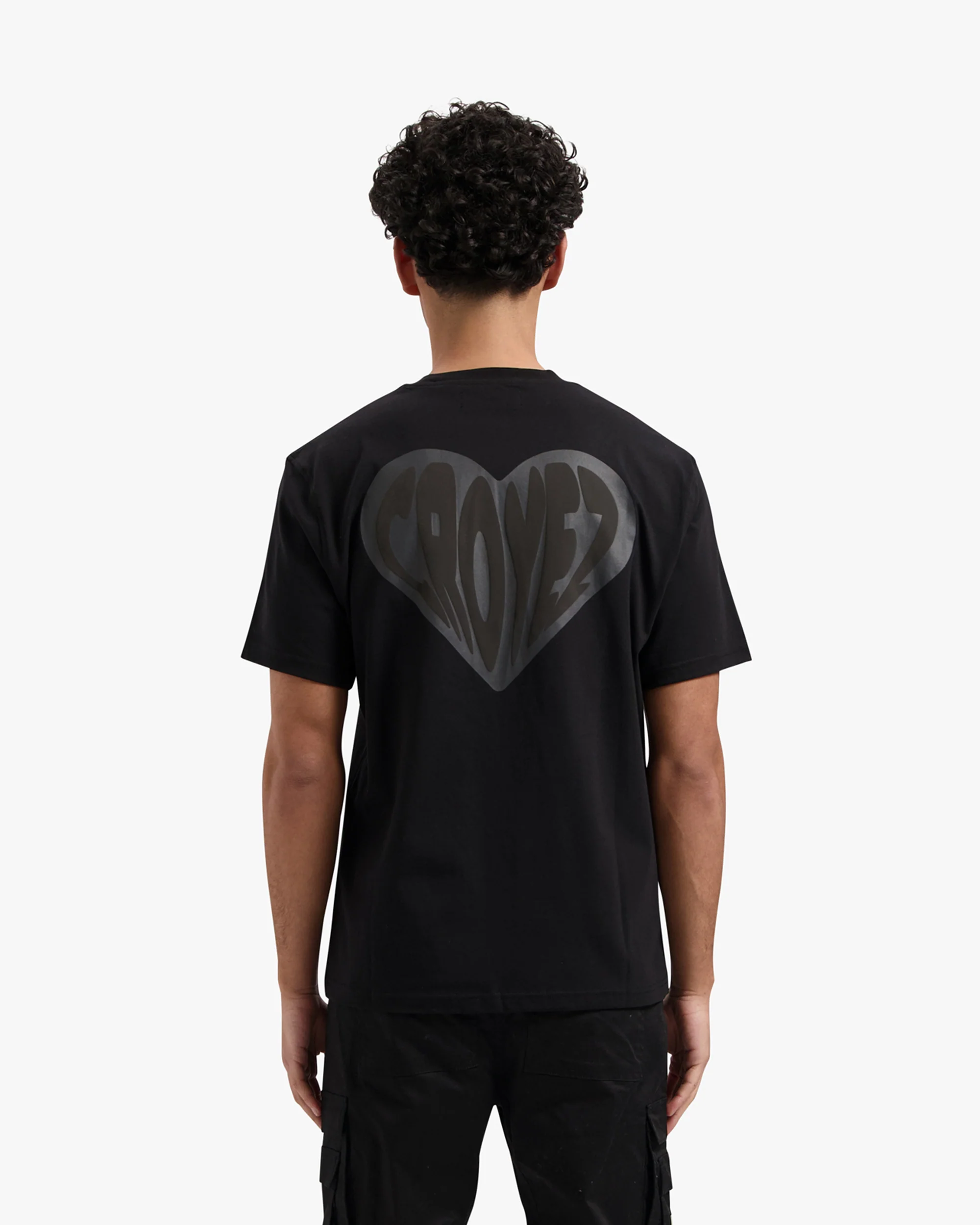 CROYEZ PUFFED HEART T-SHIRT | BLACK - Image 4