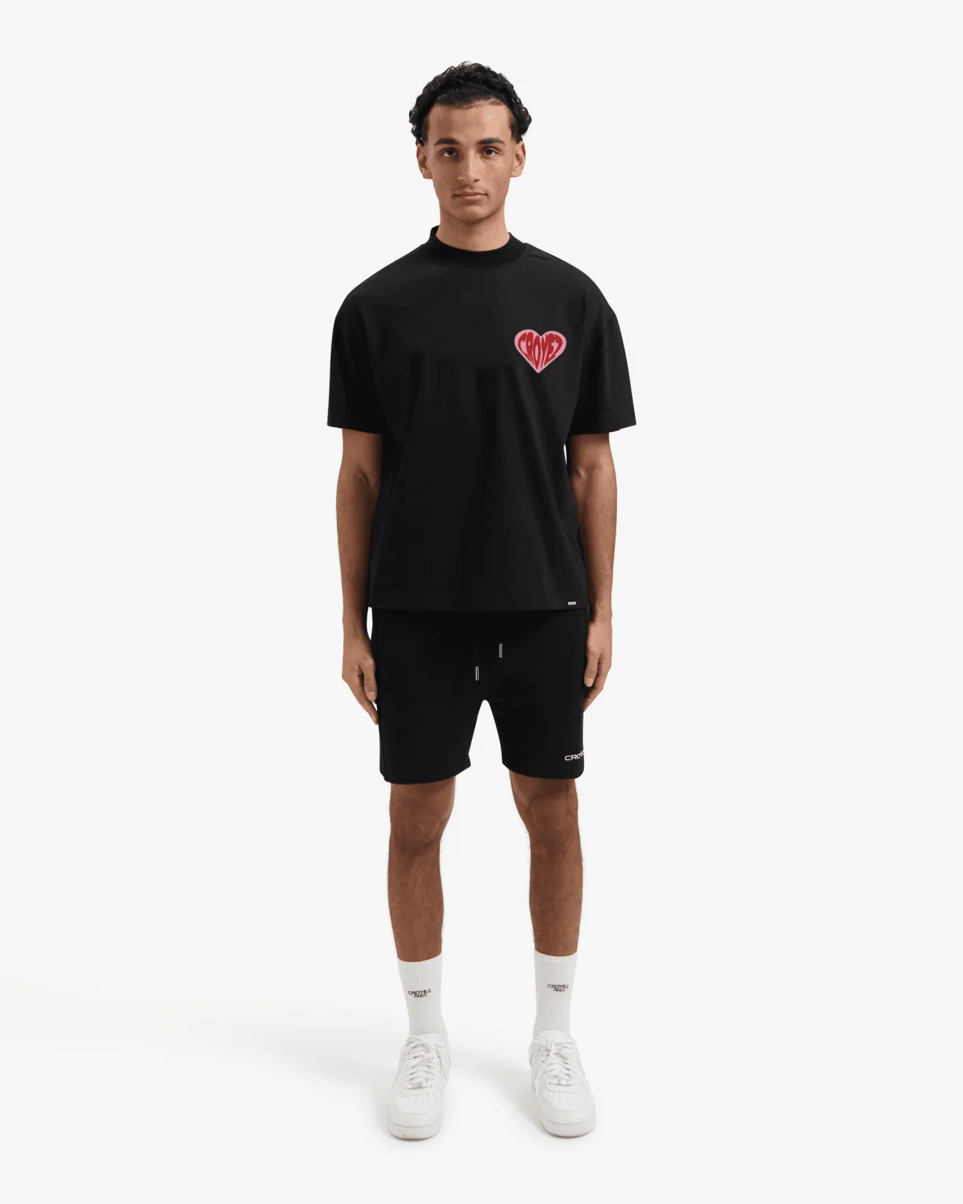 CROYEZ PUFFED HEART T-SHIRT | BLACK/RED - Image 7