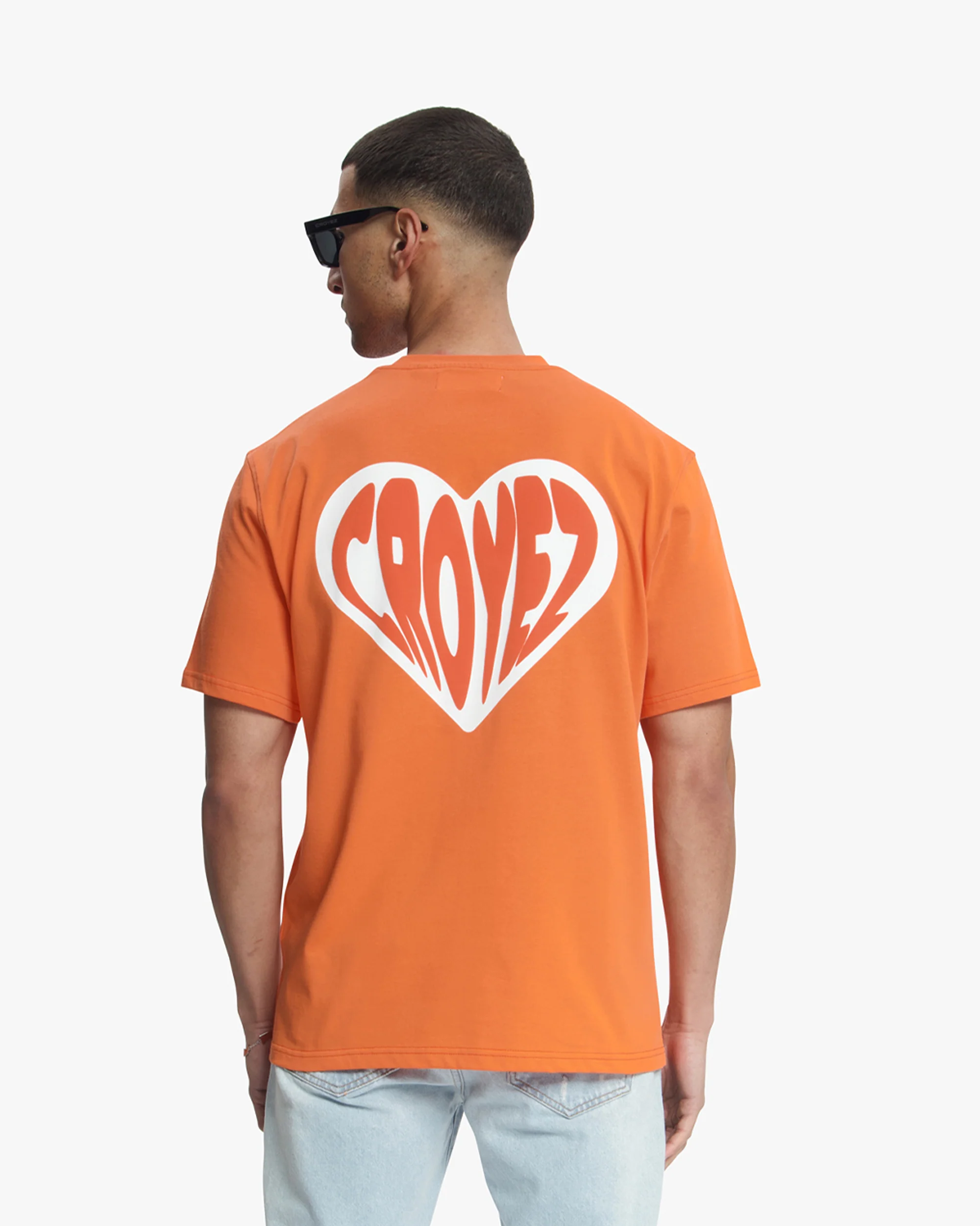 Croyez Puffed Heart T-Shirt | Orange - Image 4