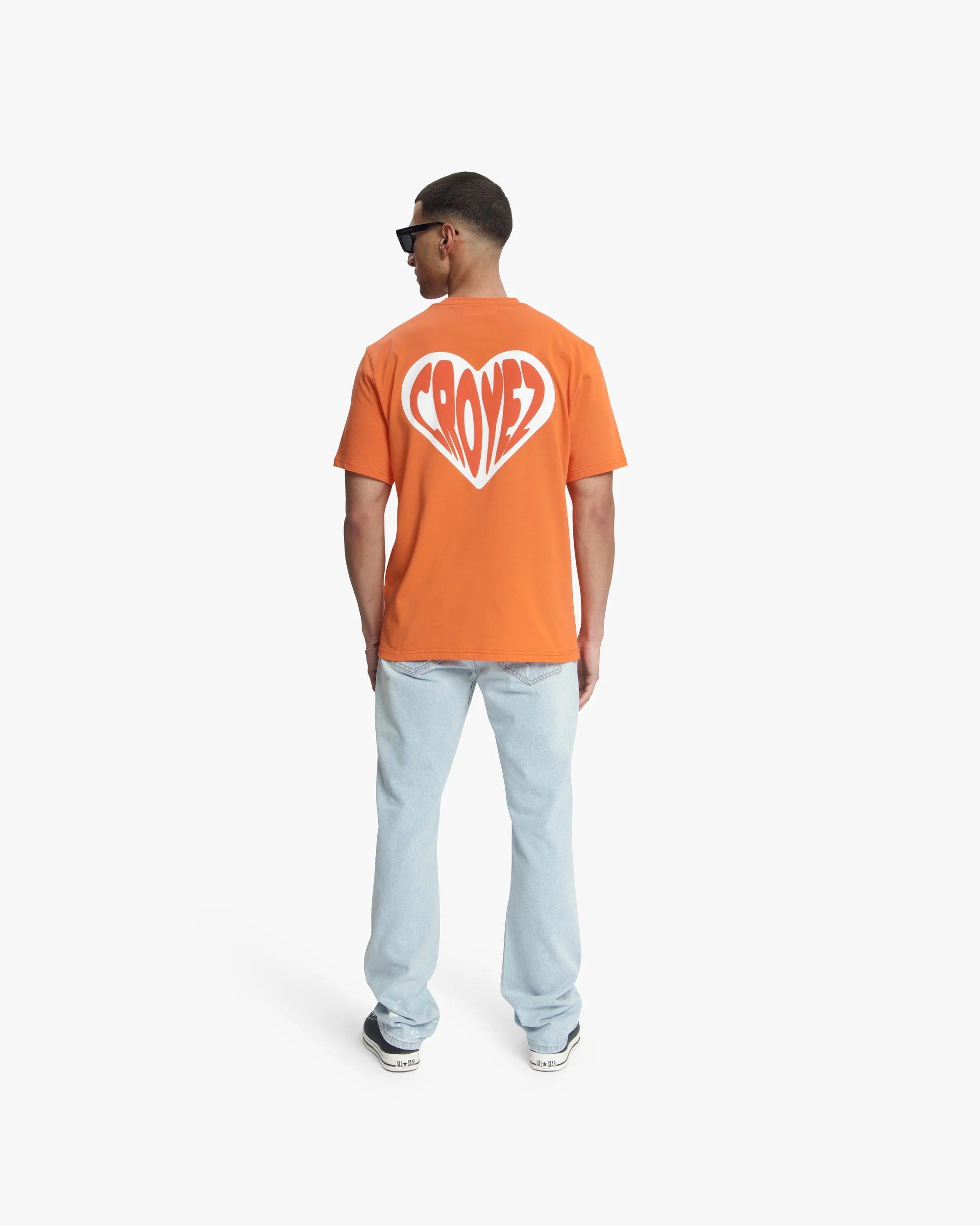 Croyez Puffed Heart T-Shirt | Orange - Image 6