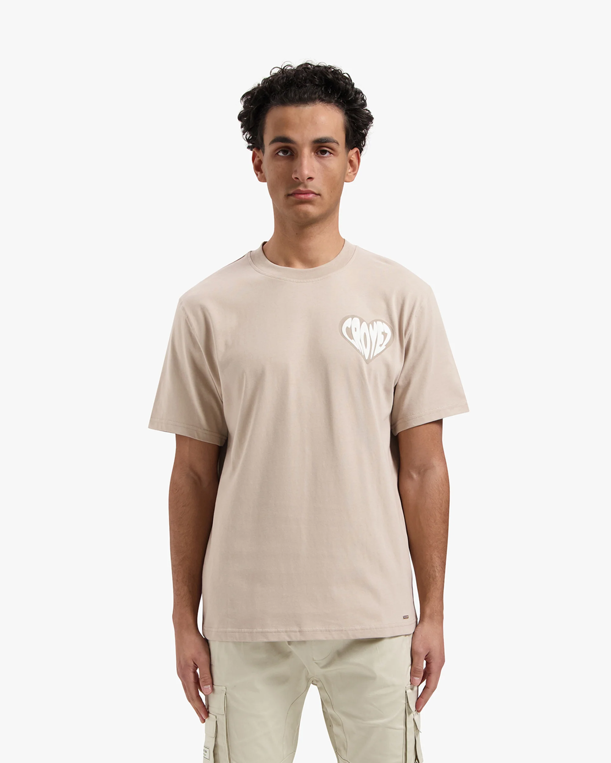 CROYEZ PUFFED HEART T-SHIRT | SAND - Image 3