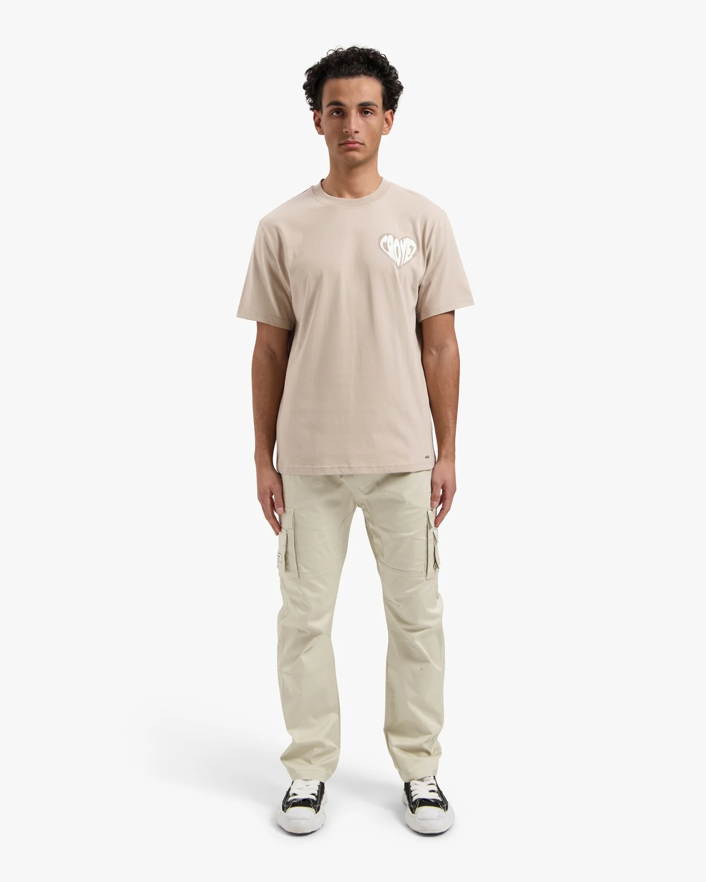 CROYEZ PUFFED HEART T-SHIRT | SAND - Image 5