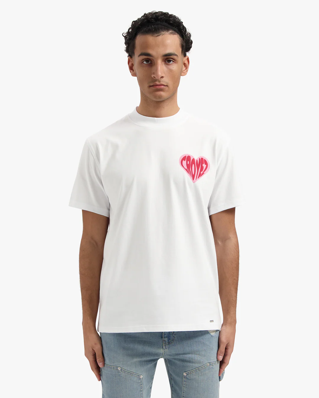 CROYEZ PUFFED HEART T-SHIRT | WHITE/RED - Image 3