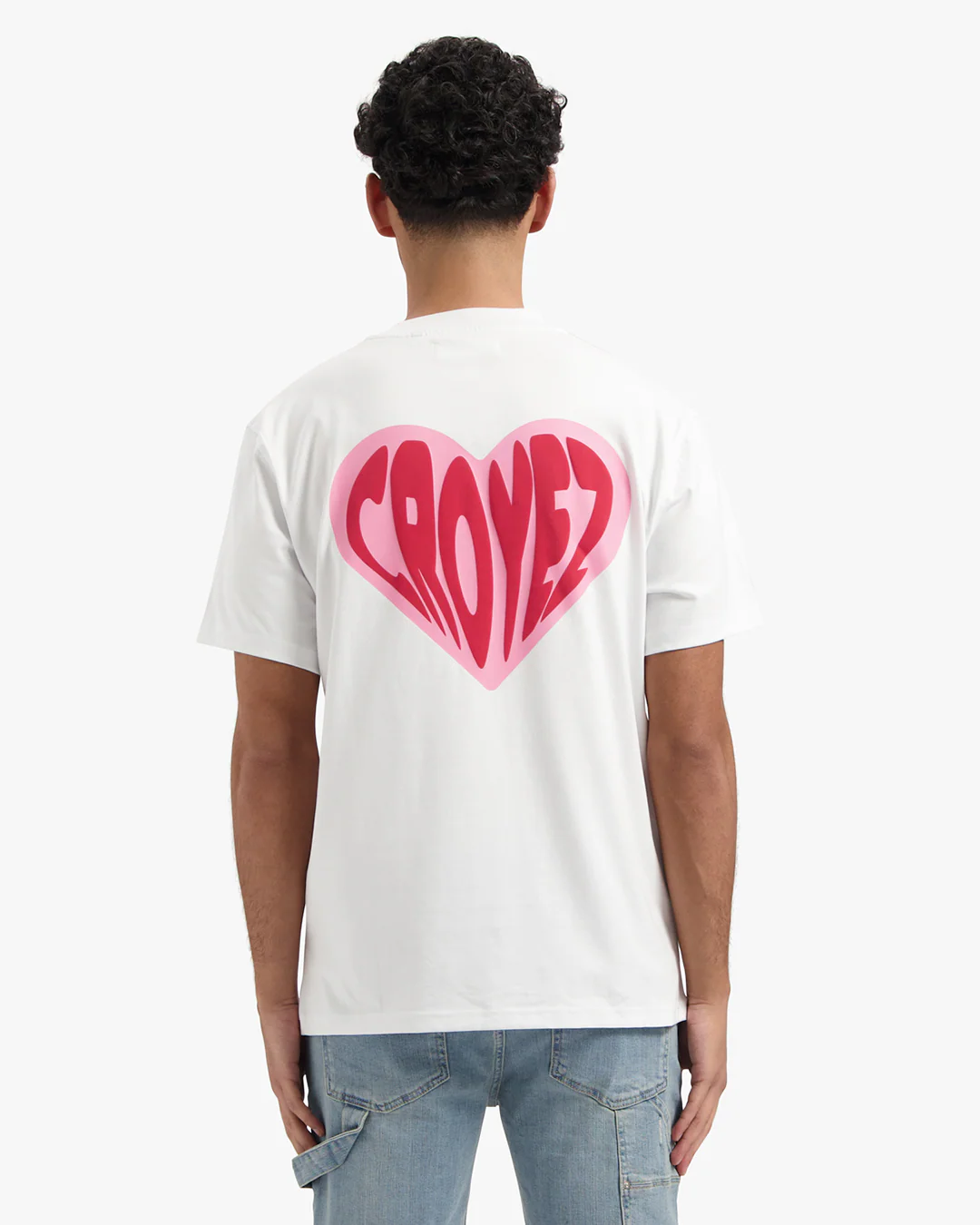 CROYEZ PUFFED HEART T-SHIRT | WHITE/RED - Image 4