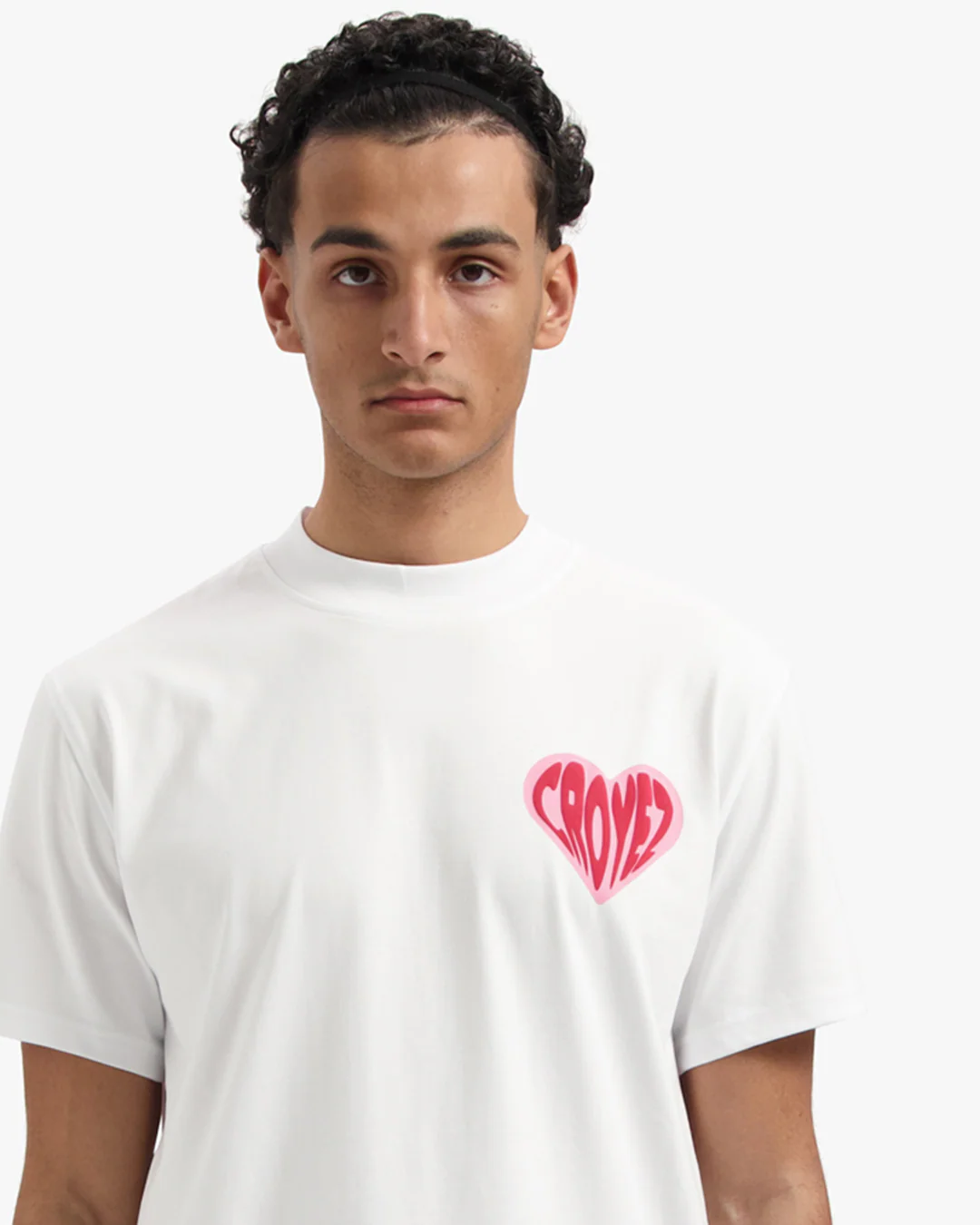 CROYEZ PUFFED HEART T-SHIRT | WHITE/RED - Image 5