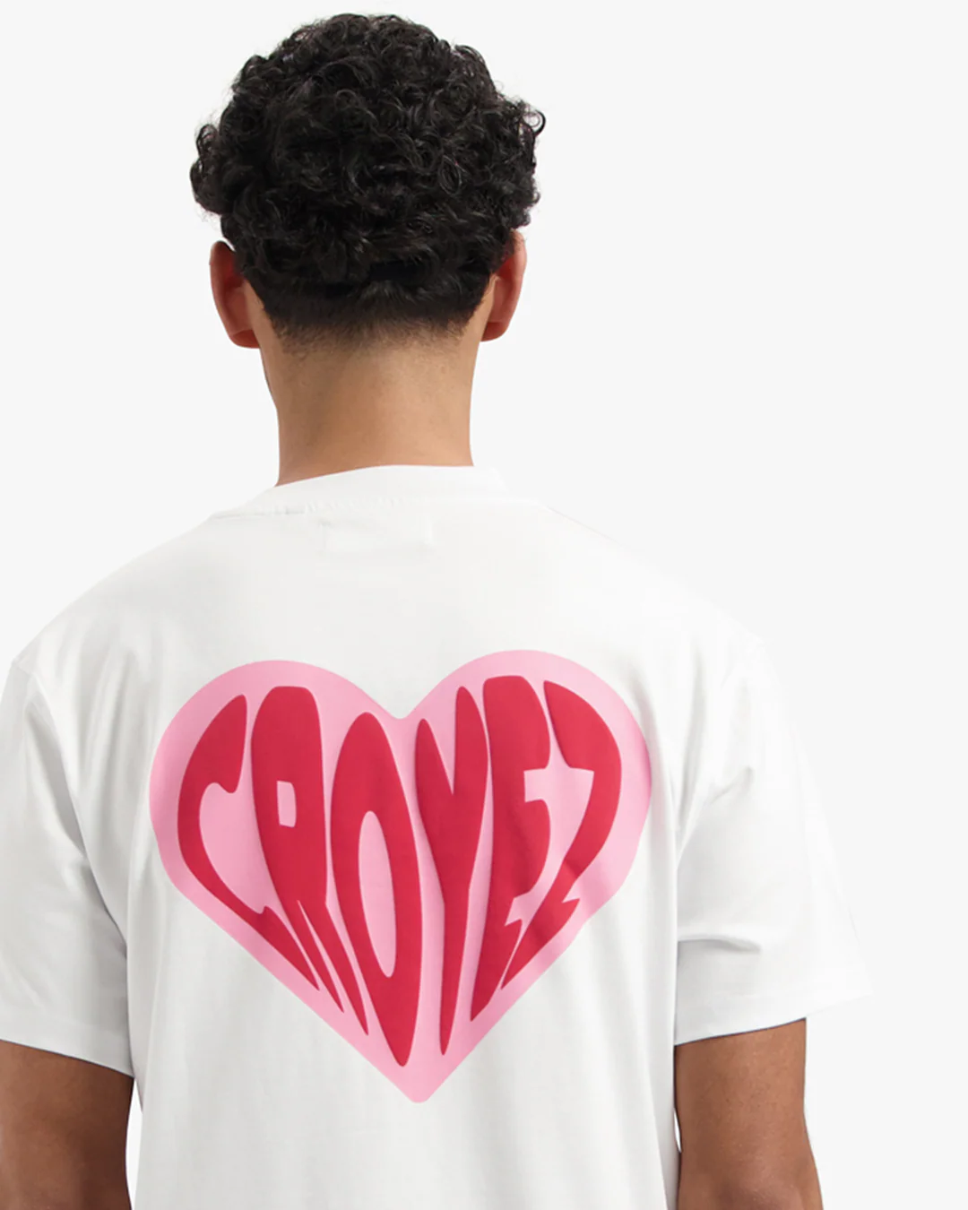 CROYEZ PUFFED HEART T-SHIRT | WHITE/RED - Image 6
