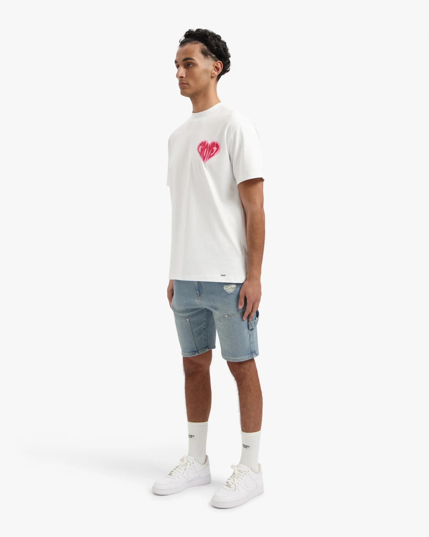 CROYEZ PUFFED HEART T-SHIRT | WHITE/RED - Image 9