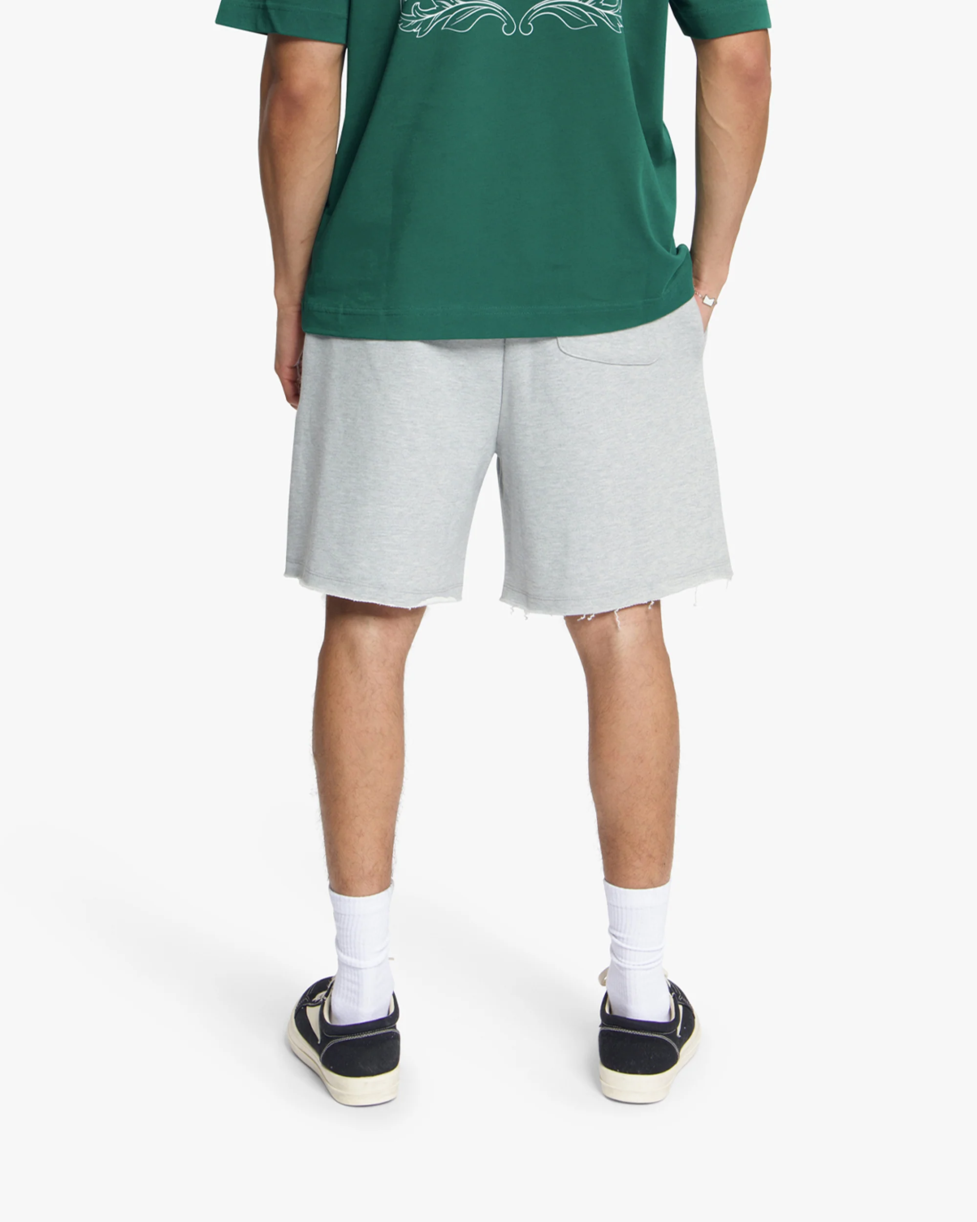 Croyez Relaxed Paris Shorts | Grey Melange - Image 4