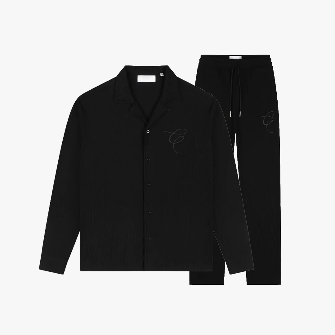 Croyez Ribbed Longsleeve Set | Black