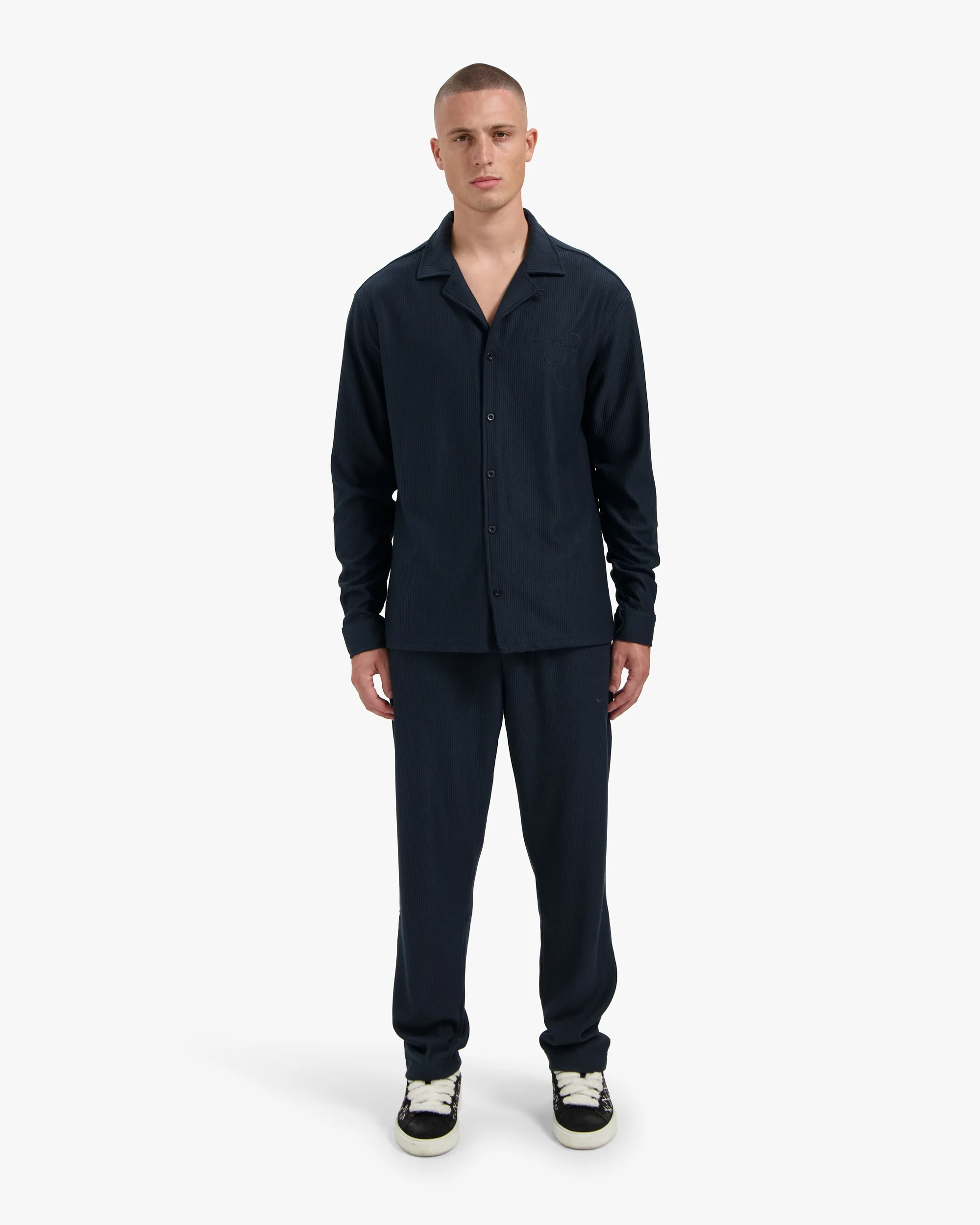 Croyez Ribbed Longsleeve Set | Navy - Image 3