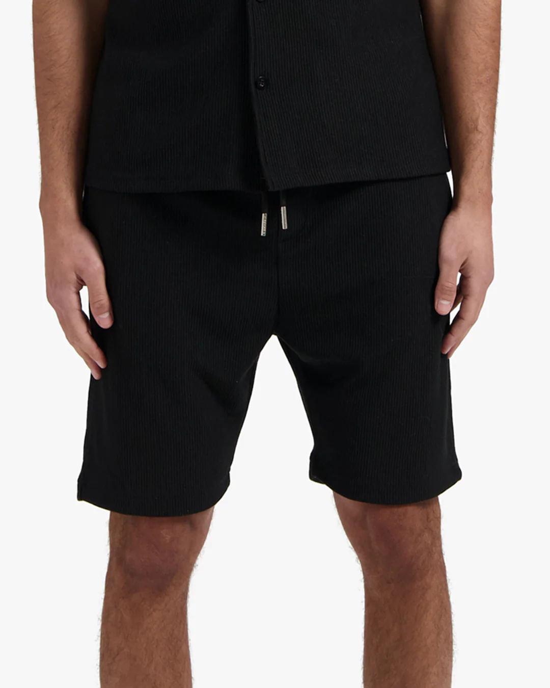 CROYEZ RIBBED SHORTS | BLACK - Image 3