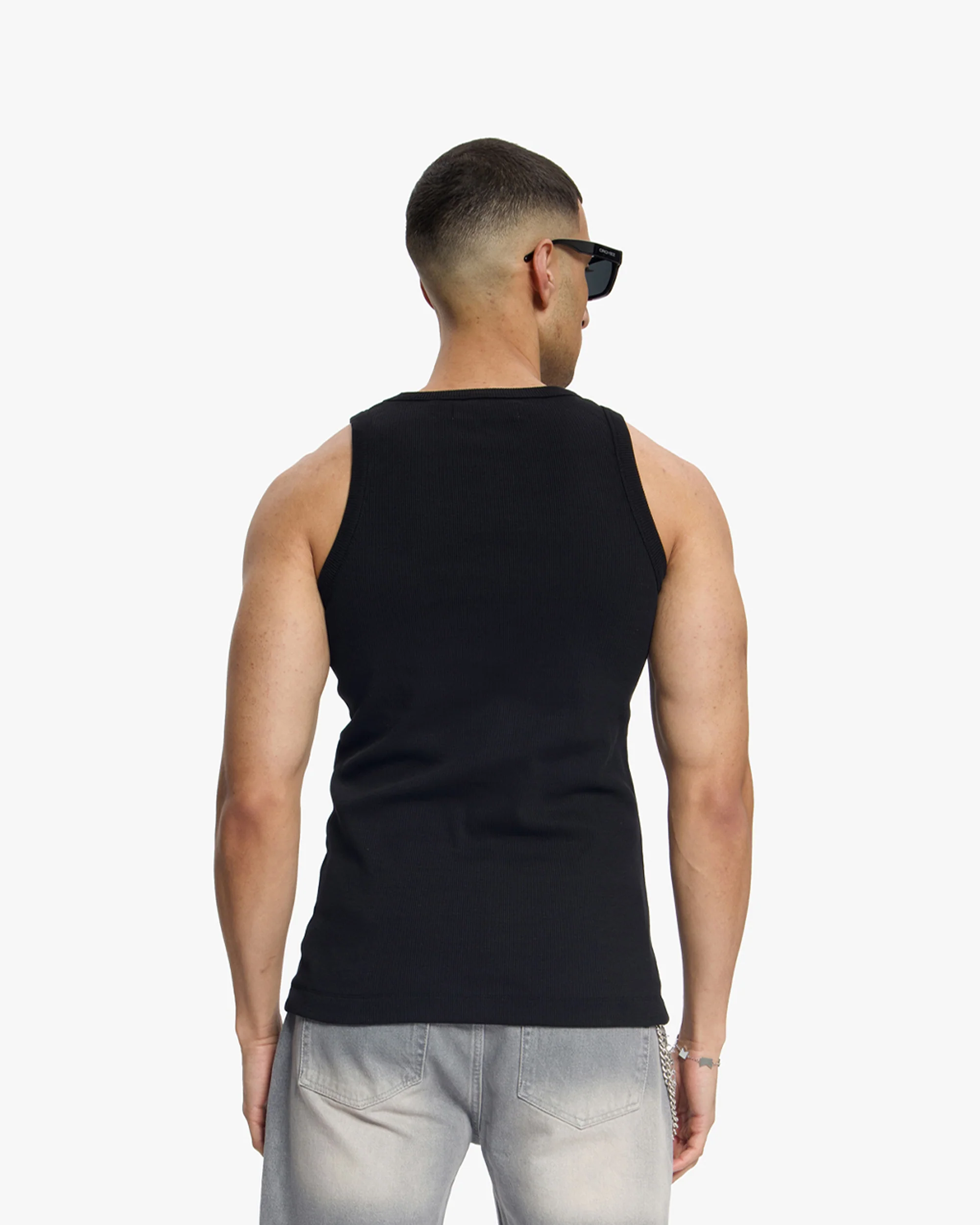 Croyez Ribbed Tank Top | Black - Image 4