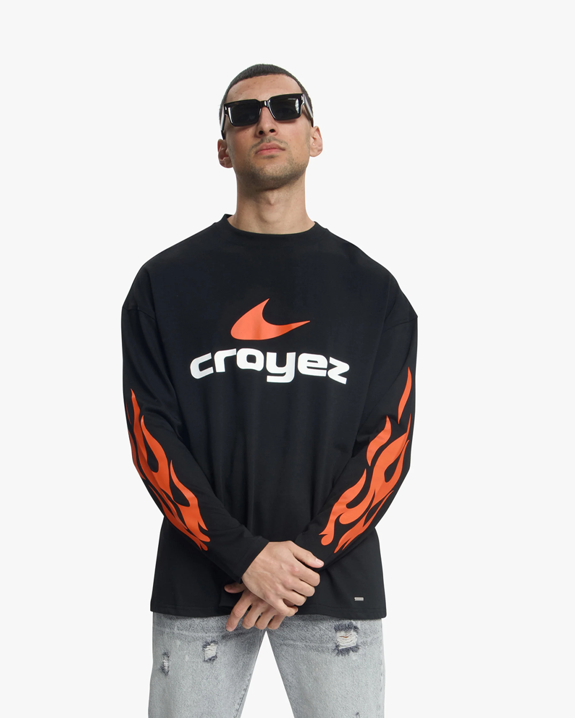 Croyez Service Dept Longsleeve | Black/Orange - Image 3