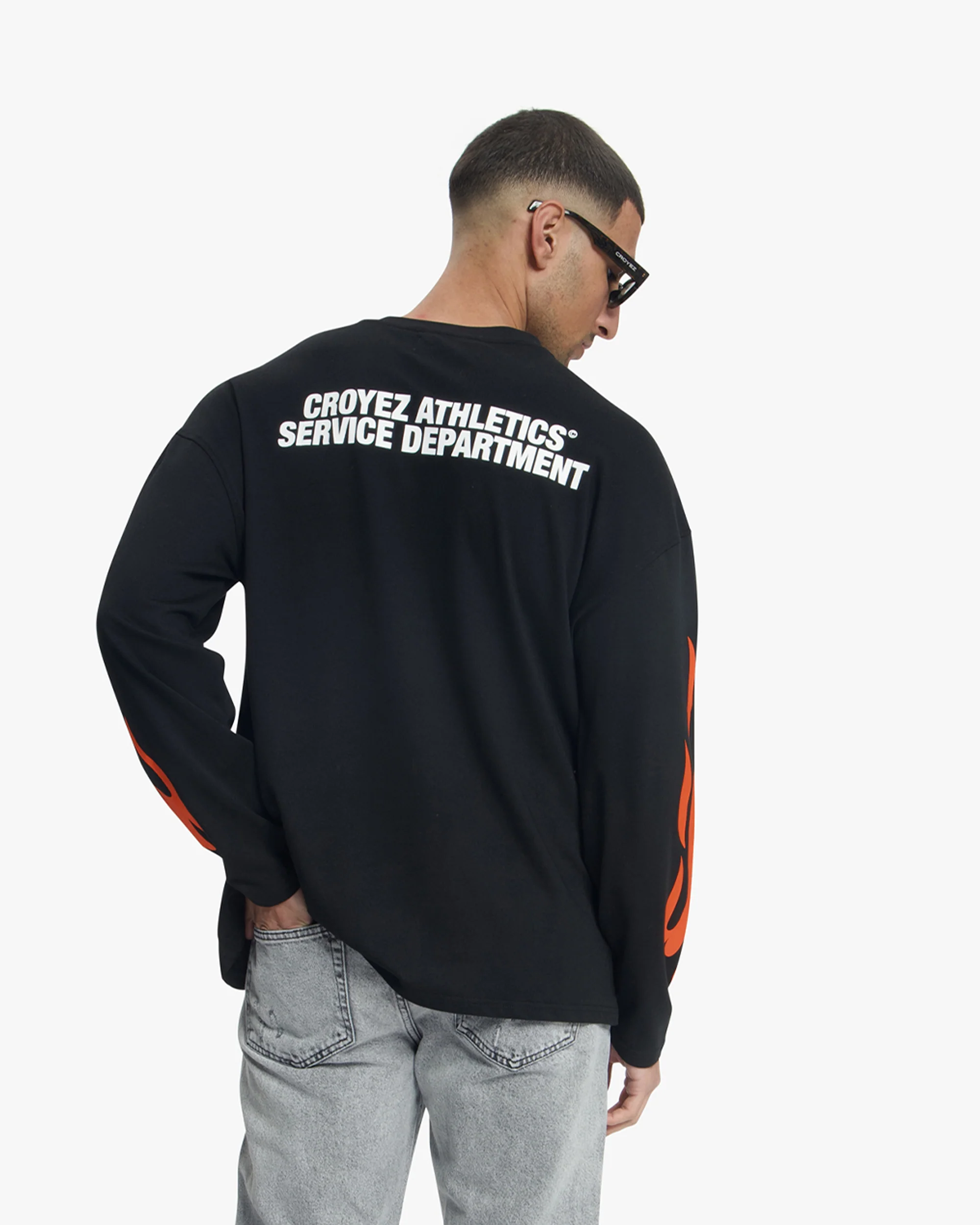Croyez Service Dept Longsleeve | Black/Orange - Image 4