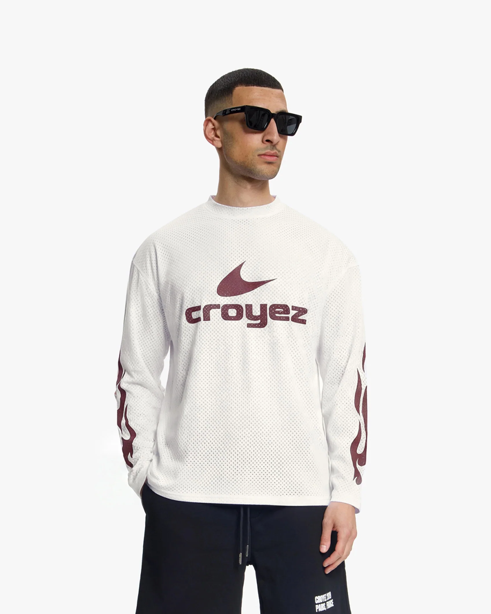 Croyez Service Dept Longsleeve | Off-White/Cherry - Image 3